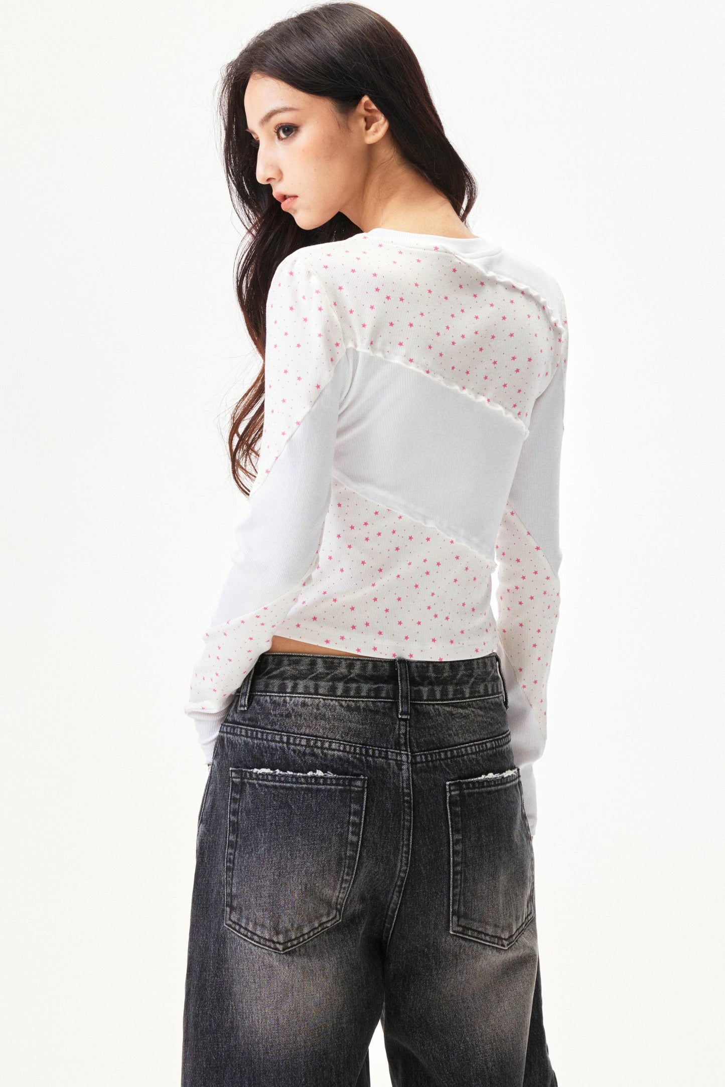 Star Print Knit Top