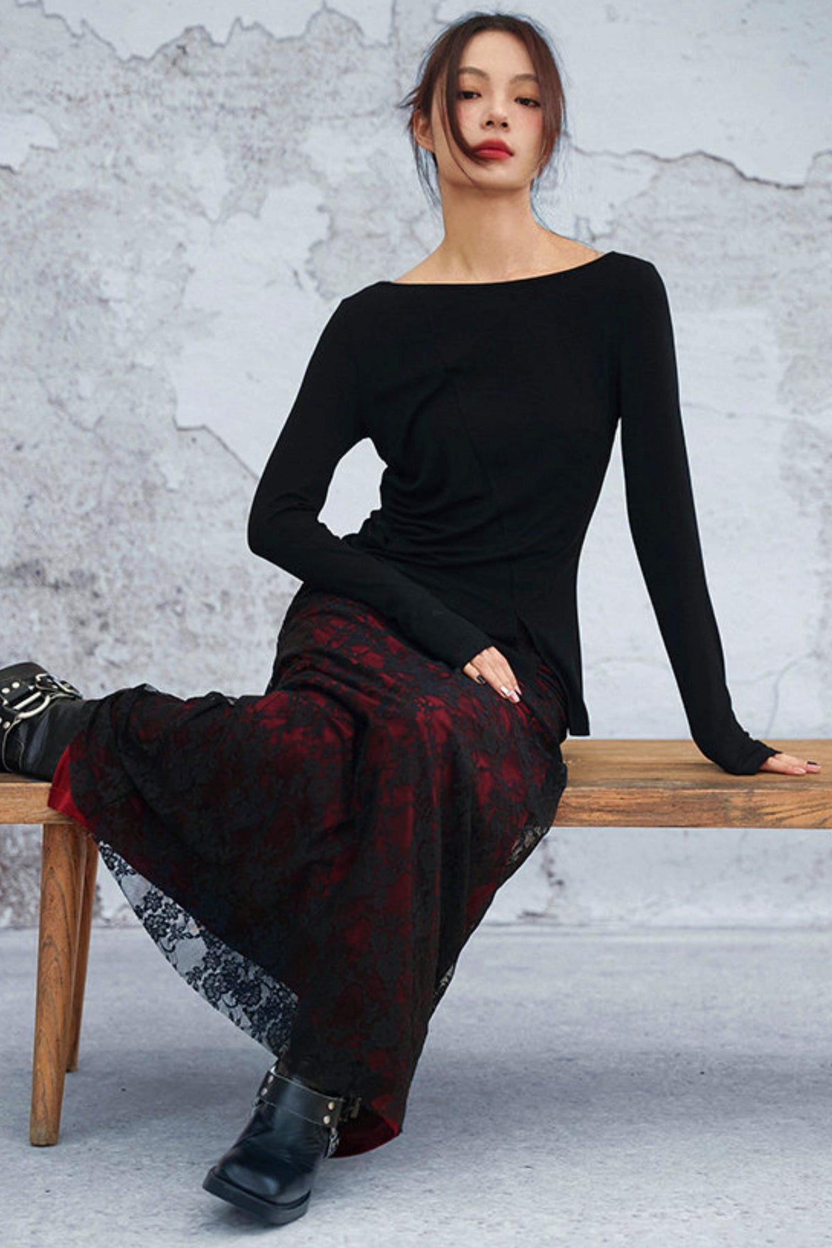 Edgy Retro Lace Skirt