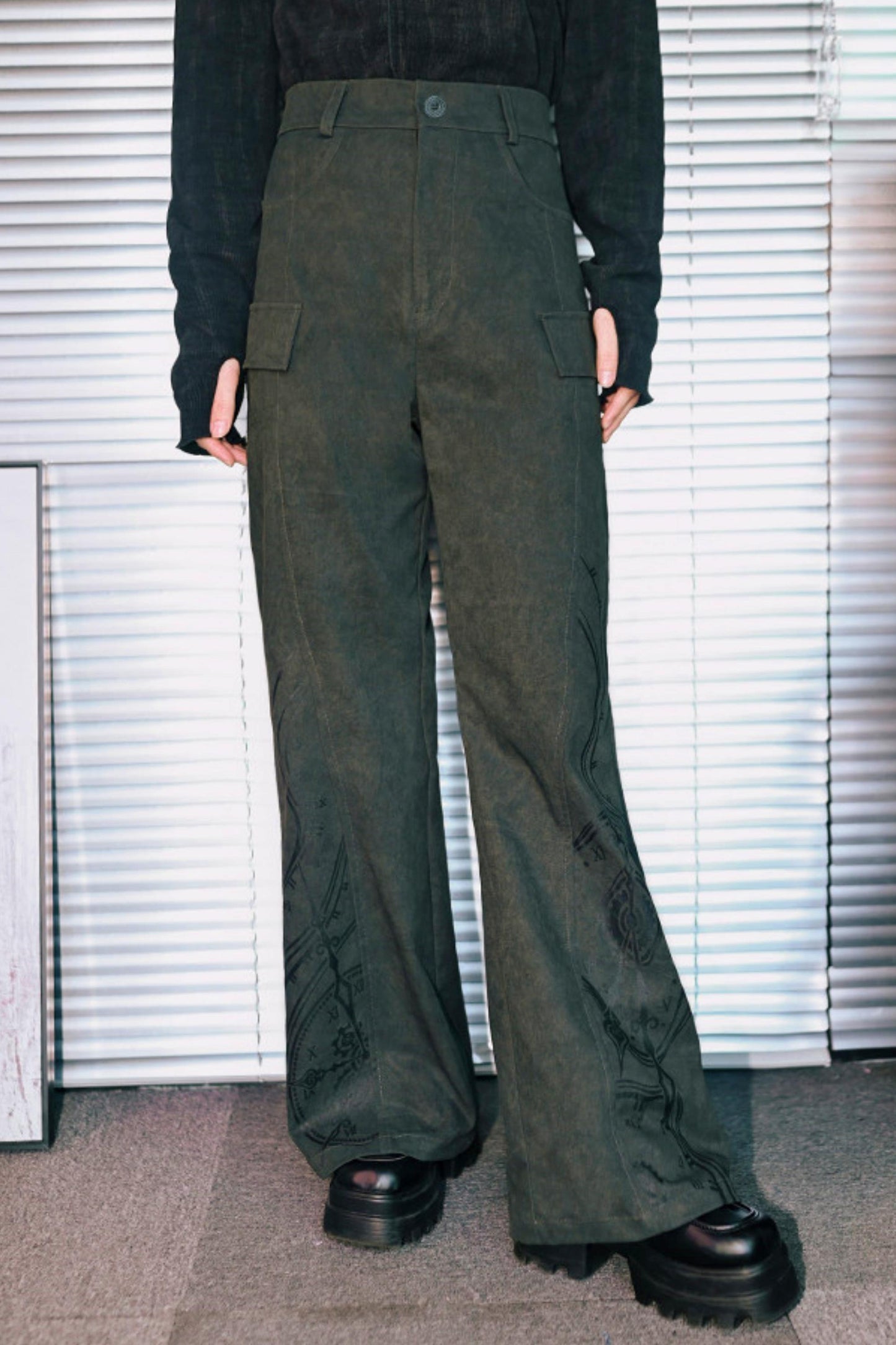 Edgy Boot-Cut Slacks