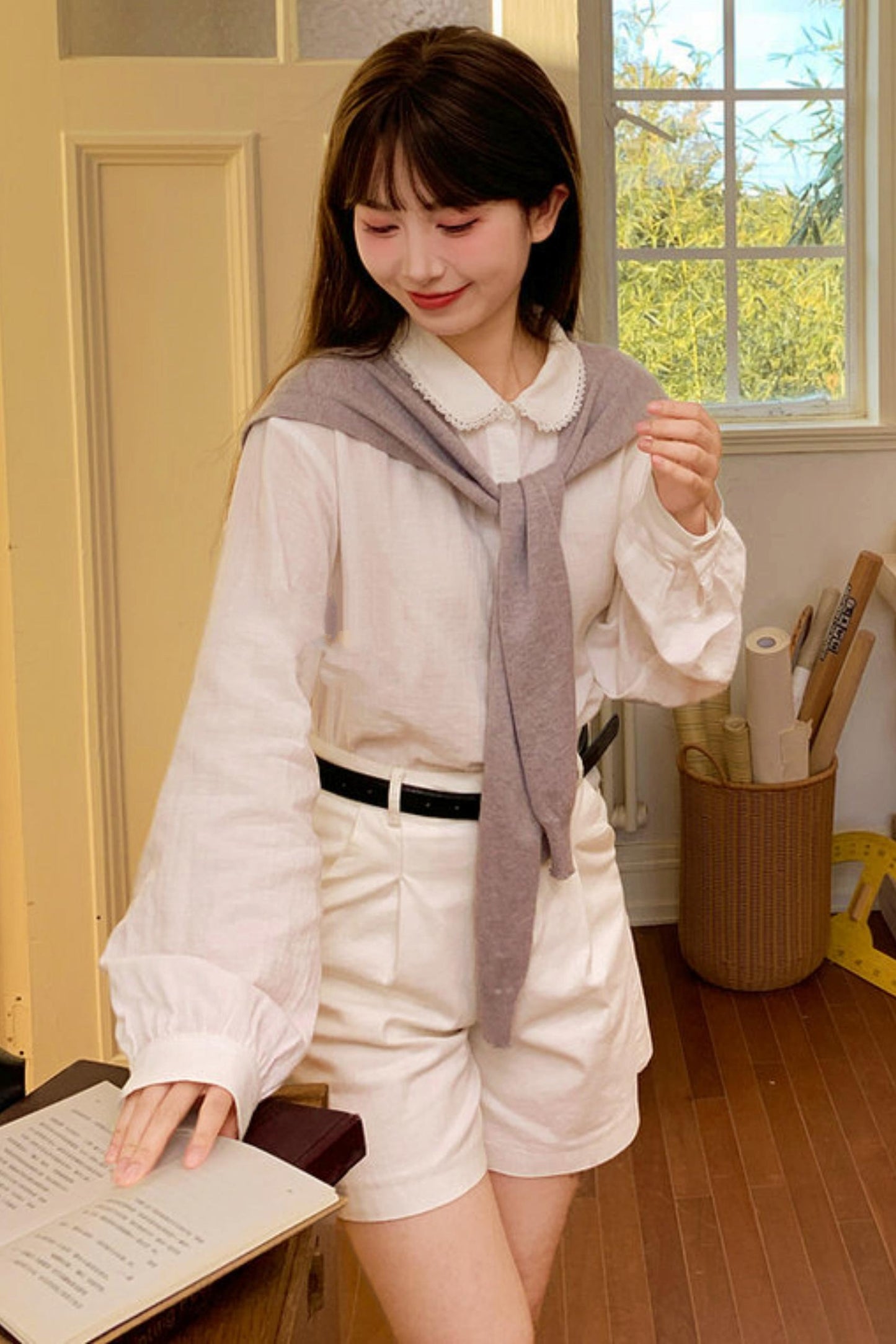 Cotton Dull Color Blouse