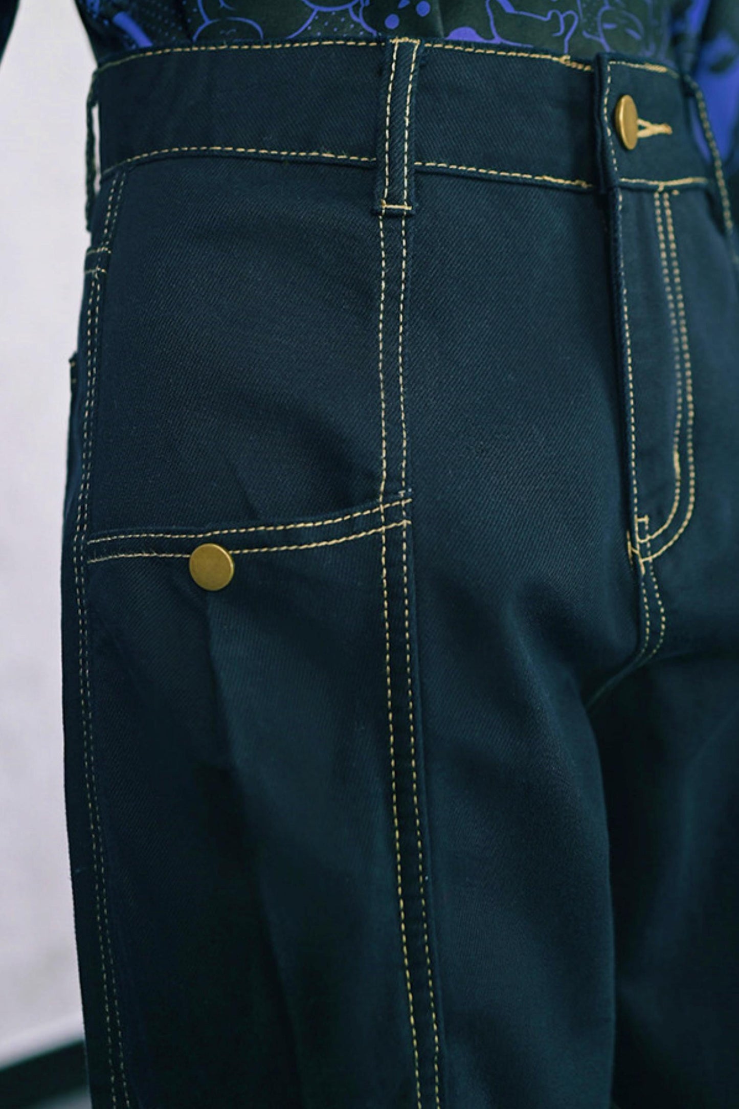 Tencel Patchwork Denim Pants