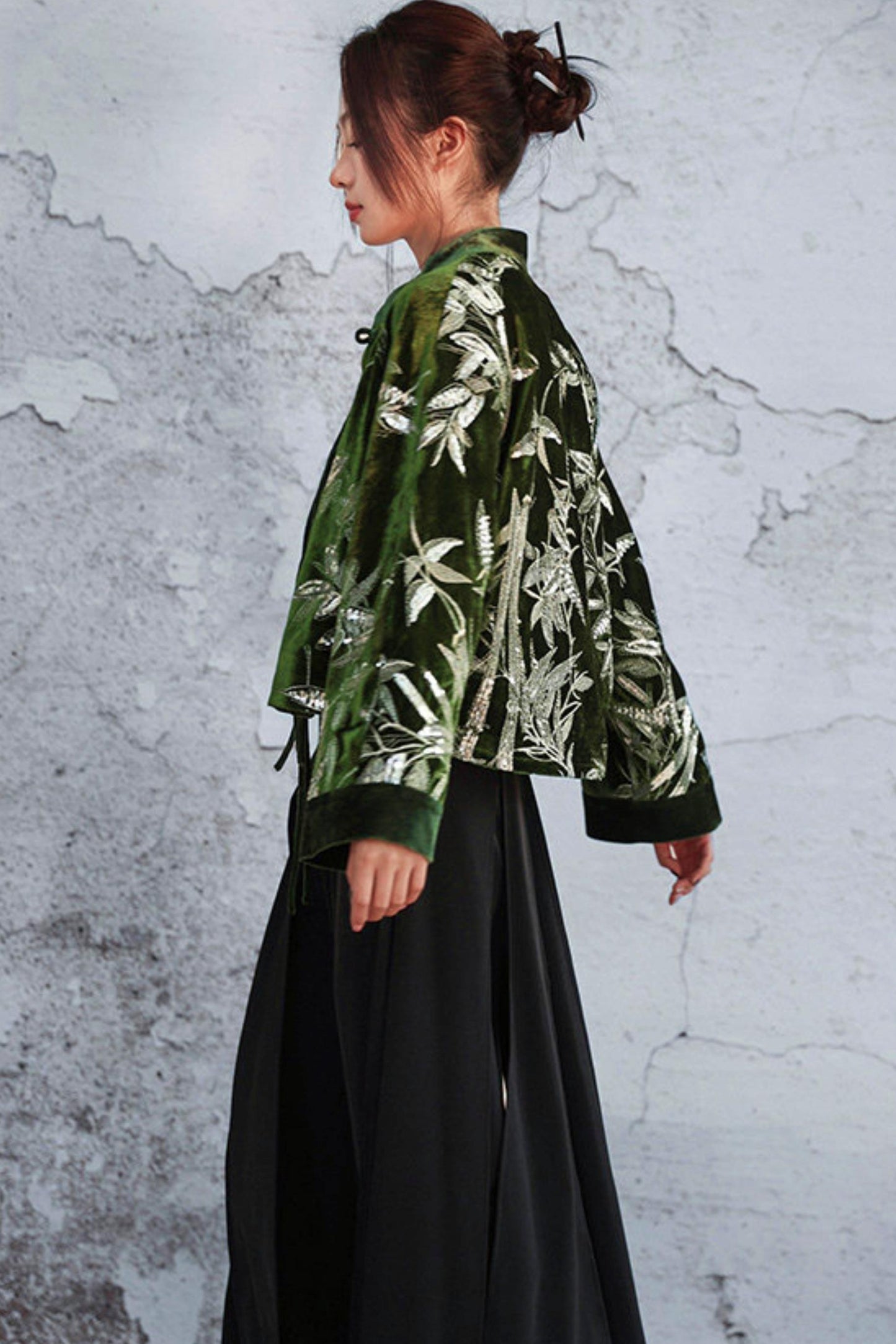 Bamboo Leaf Velvet Jacket