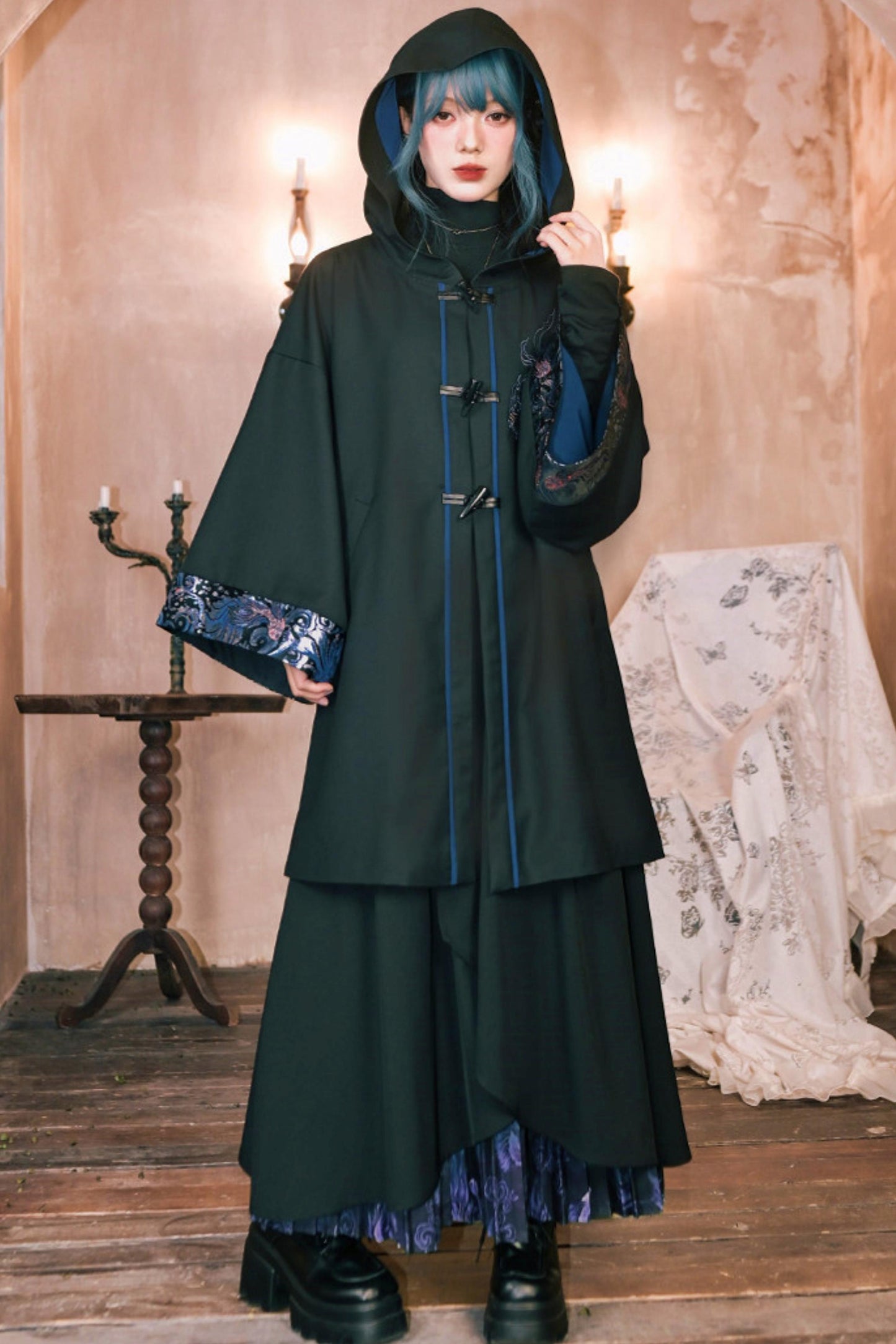 Edgy Hood Cape Coat