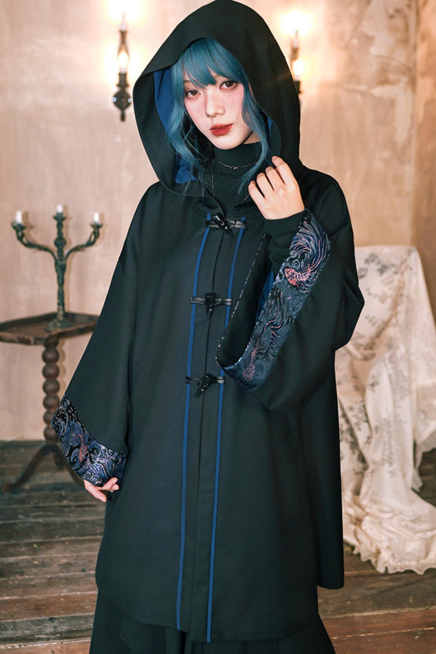 Edgy Hood Cape Coat