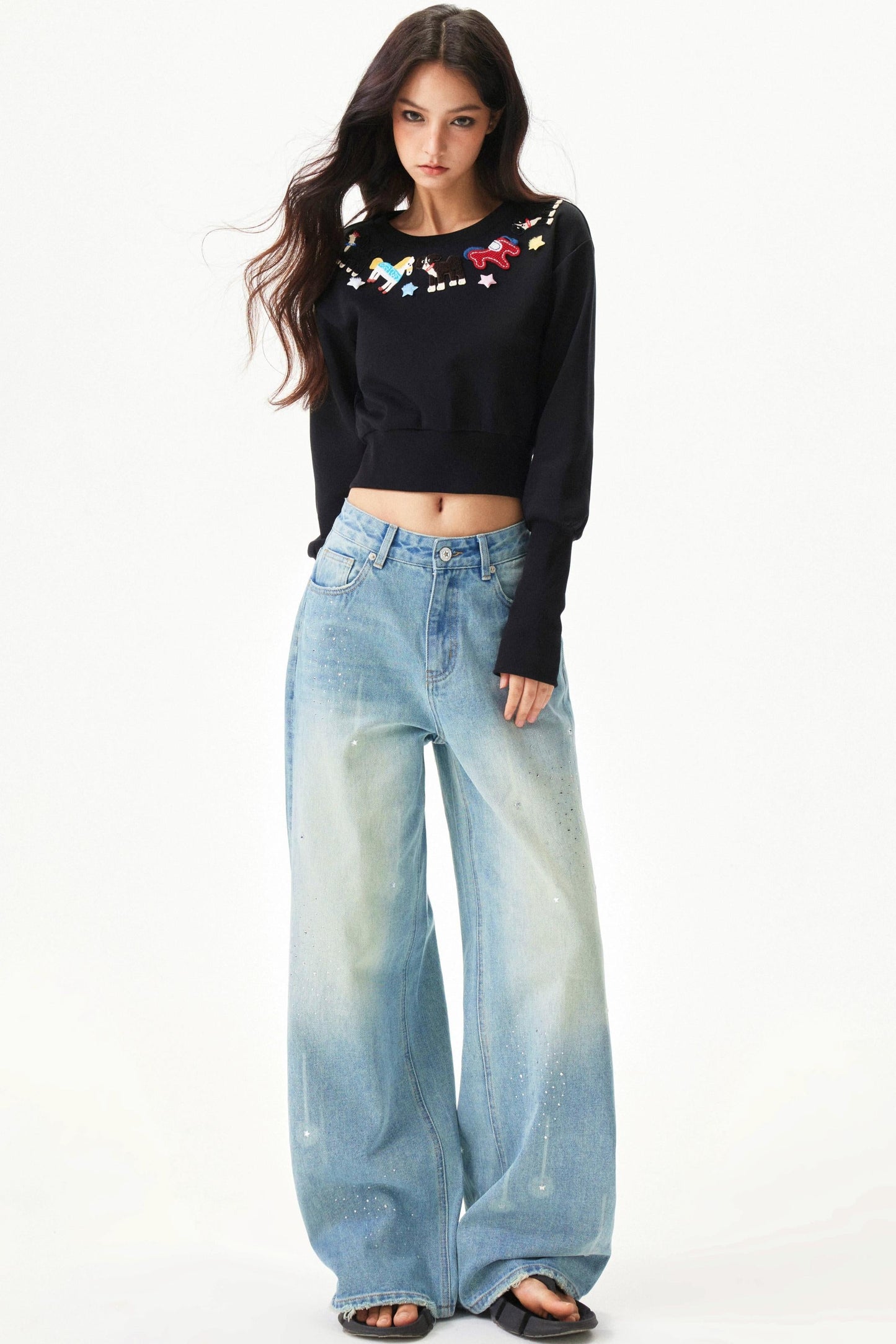 Meteor Shower Rhinestone Jeans