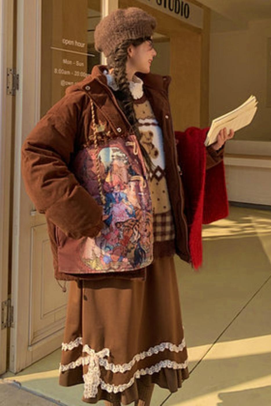 Caramel Lace High Waist Skirt