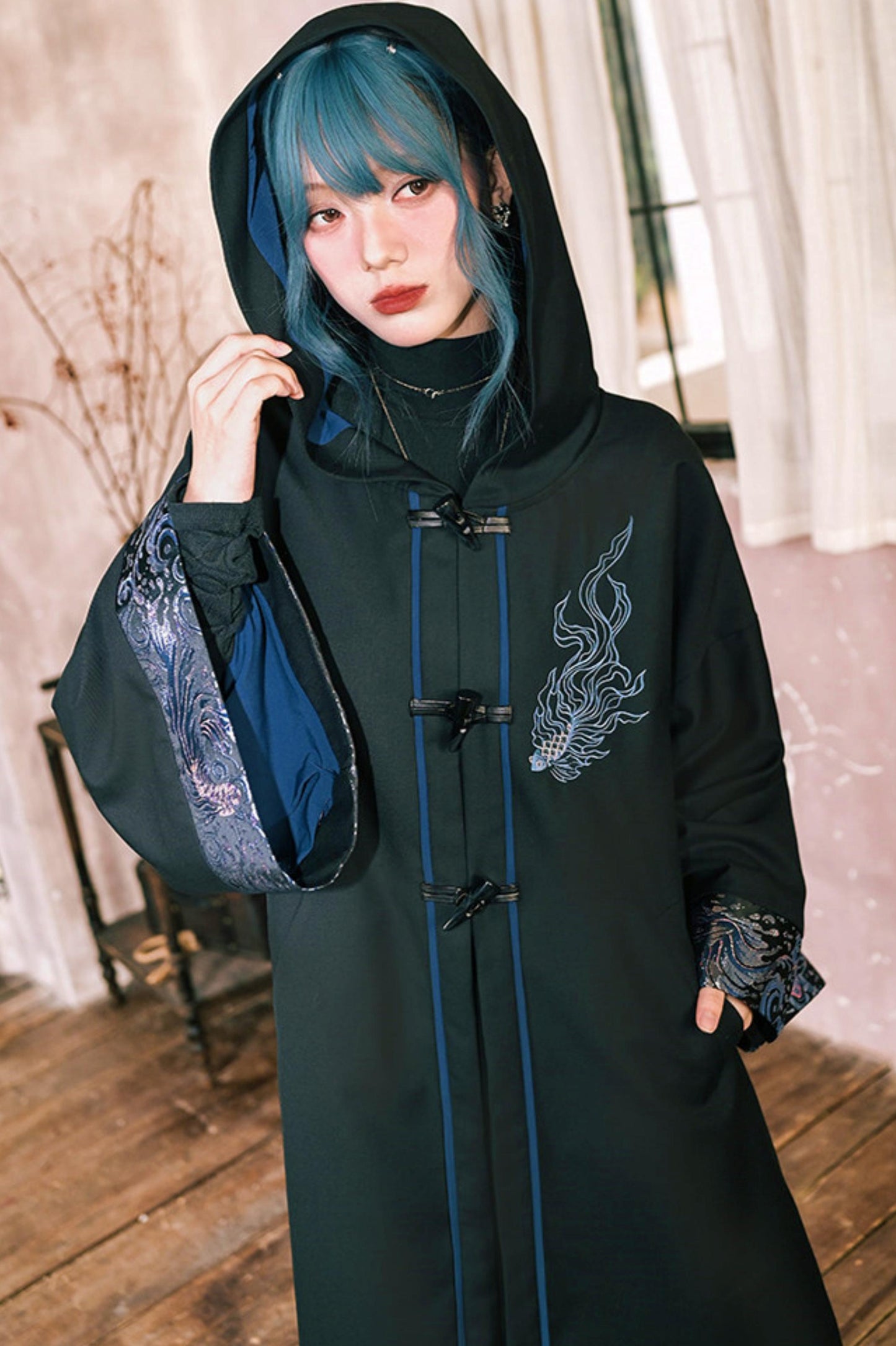 Edgy Hood Cape Coat