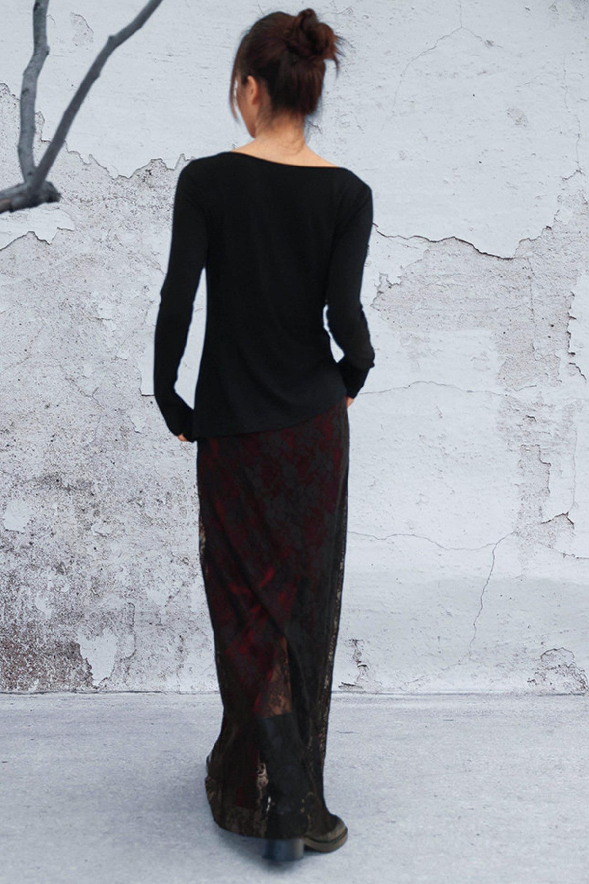 Edgy Retro Lace Skirt