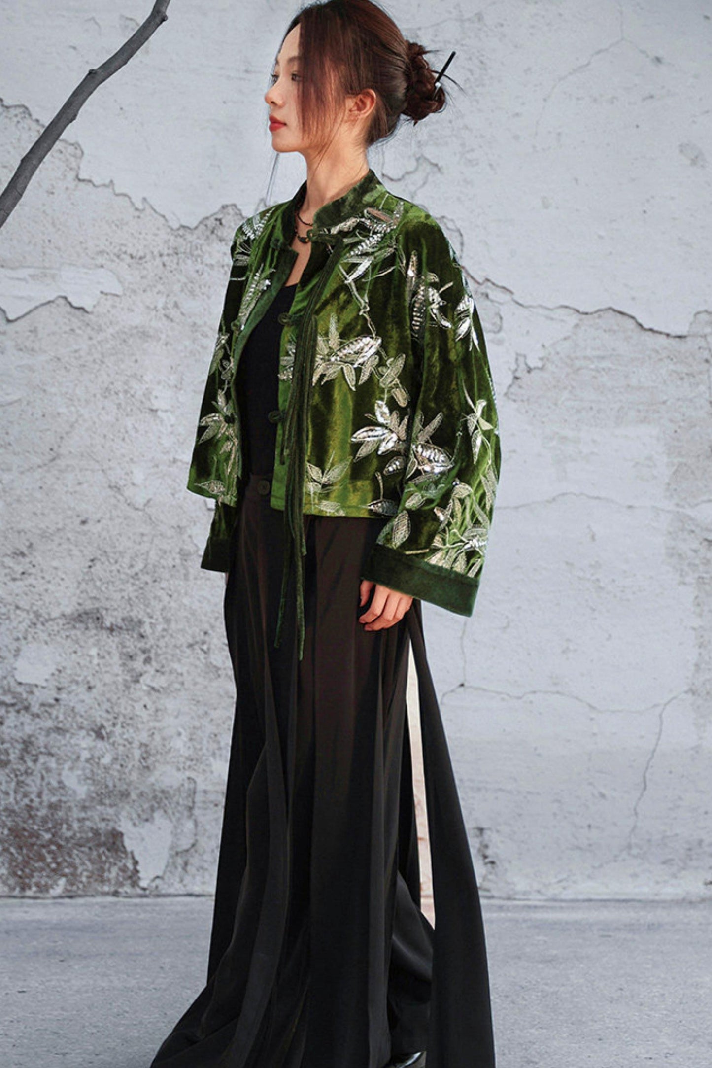 Bamboo Leaf Velvet Jacket