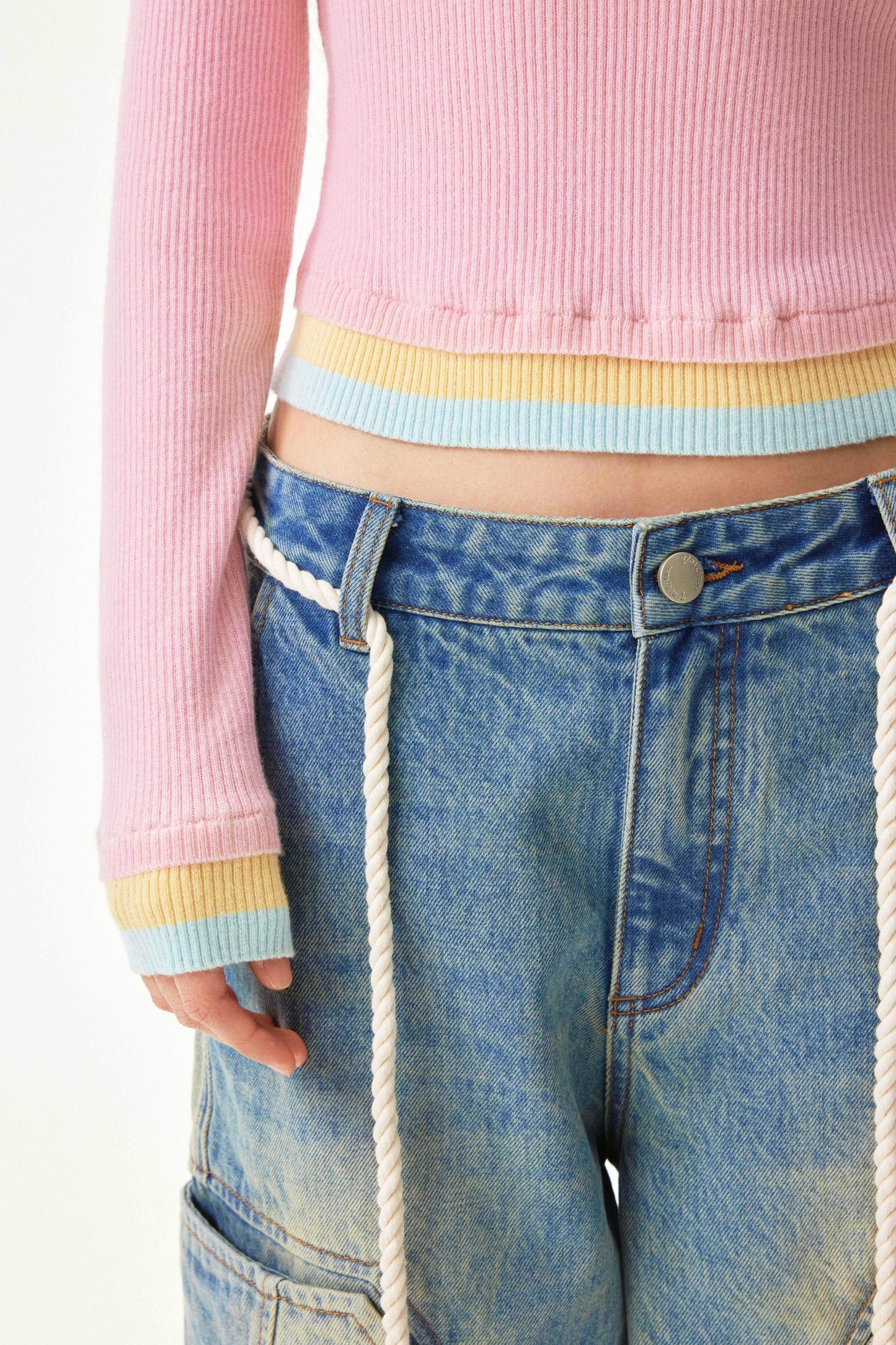 Dopamine color block knit sweaters