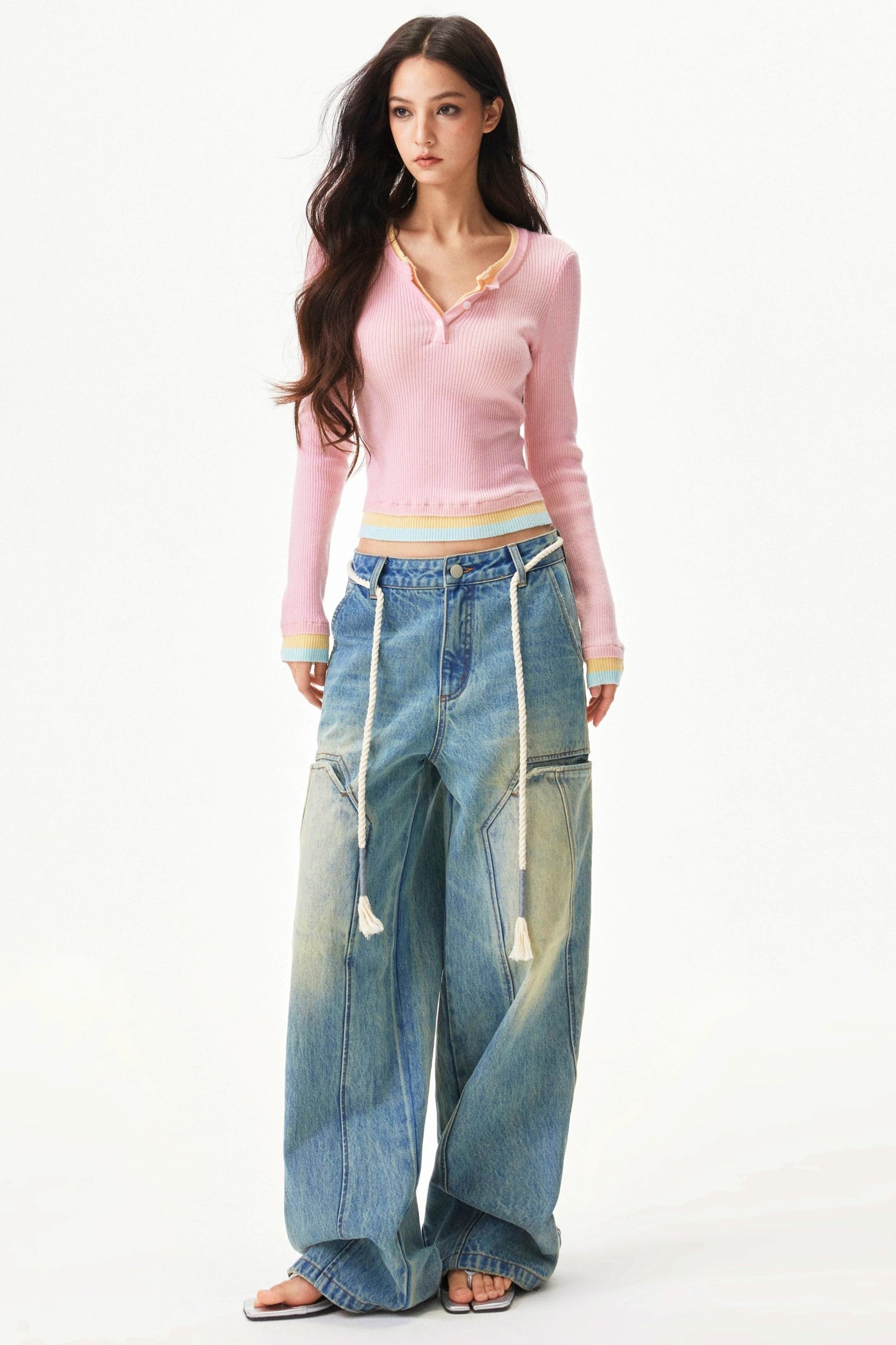 American Retro Wide Denim Pants