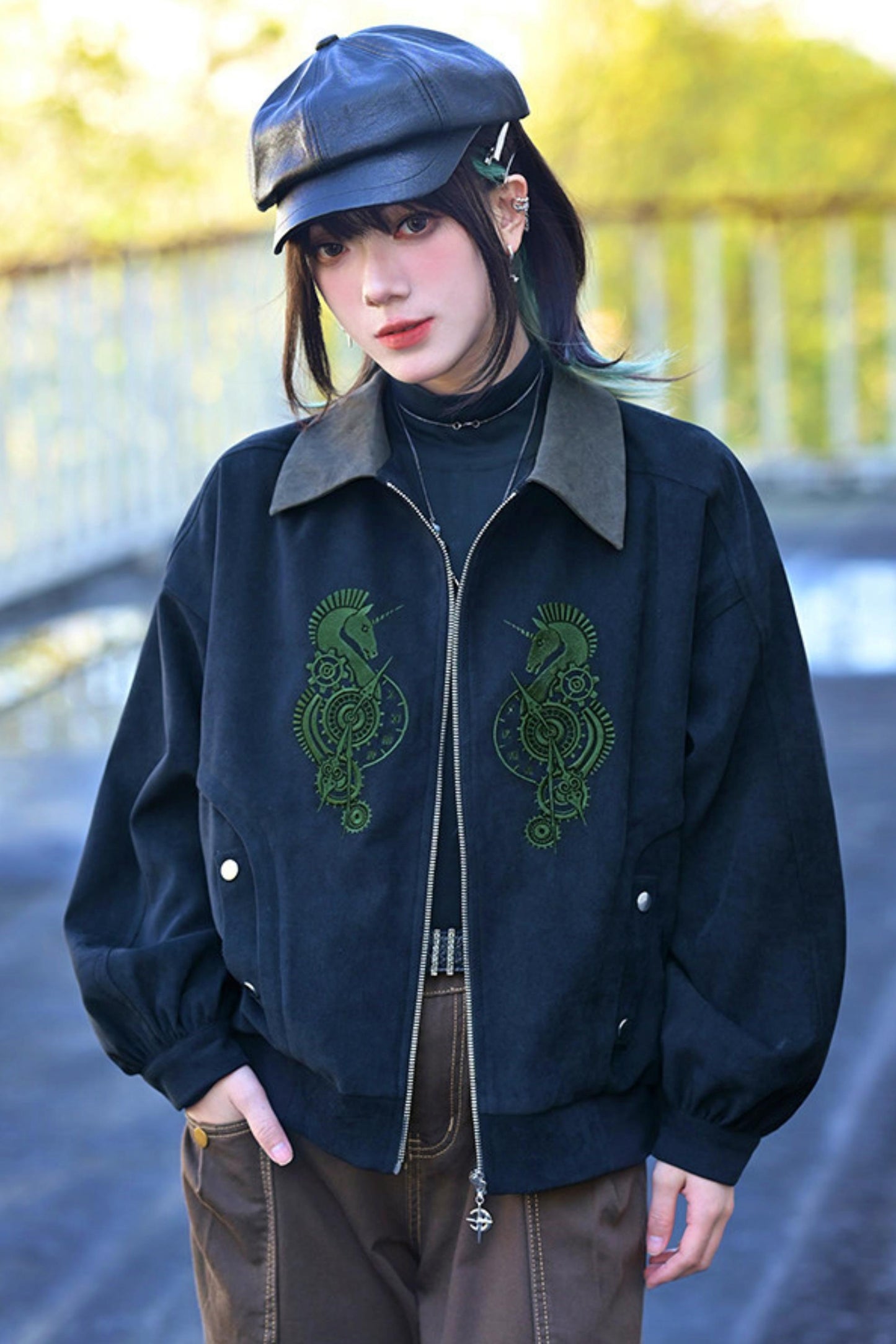 Casual Edgy Chess Retro Jacket