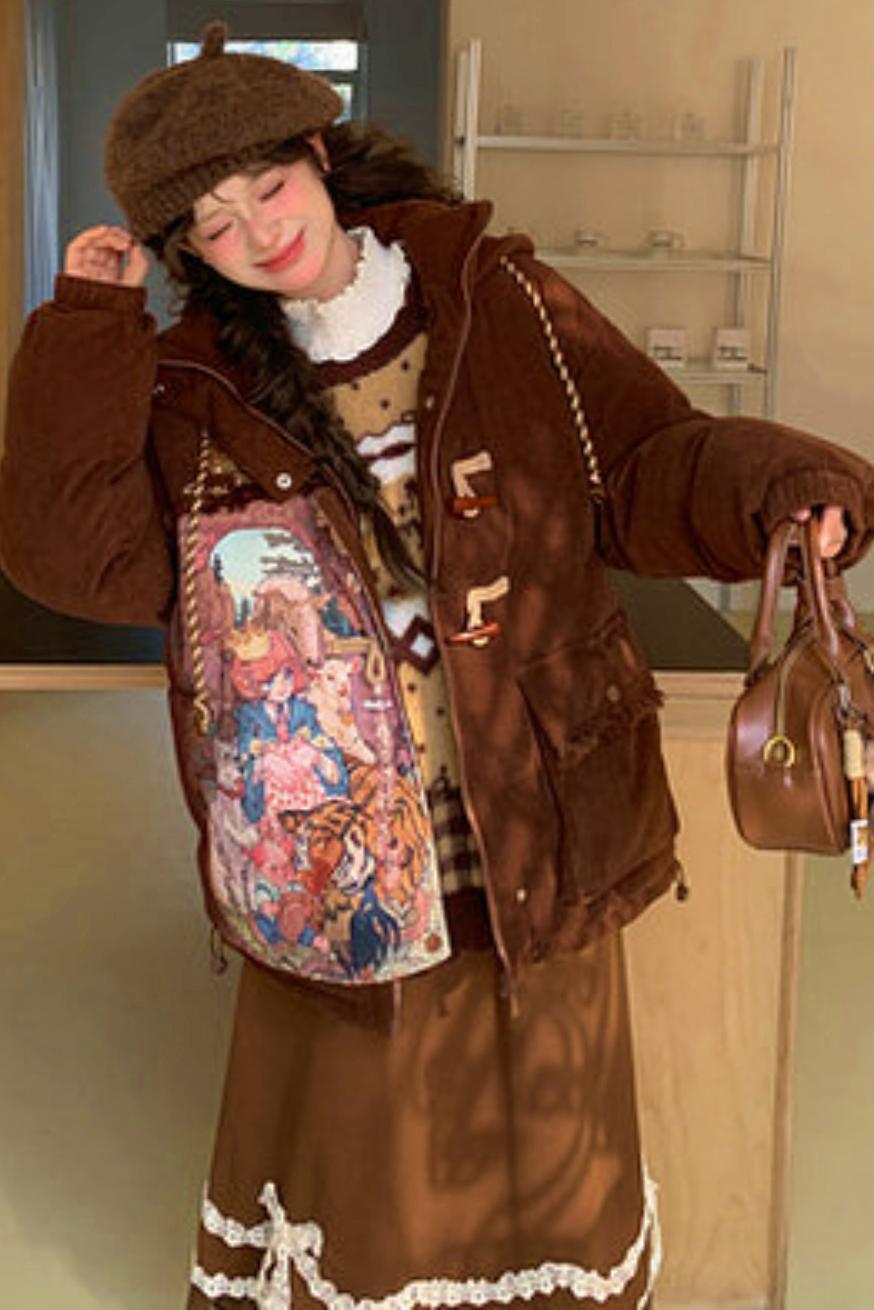 Caramel Lace High Waist Skirt