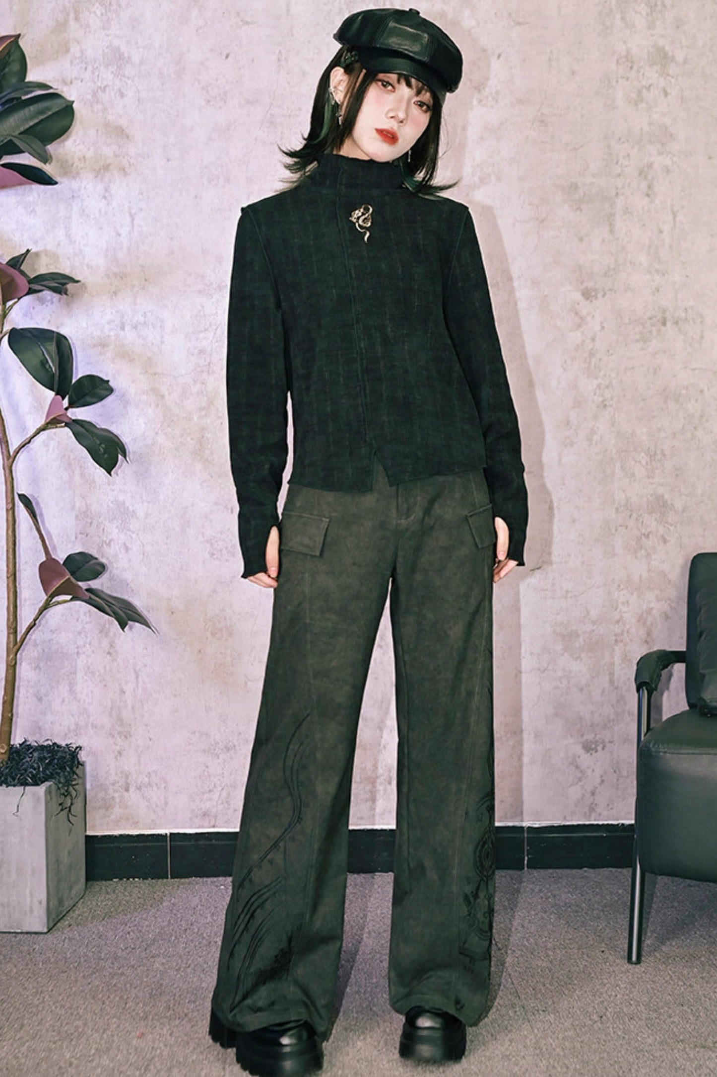 Edgy Boot-Cut Slacks