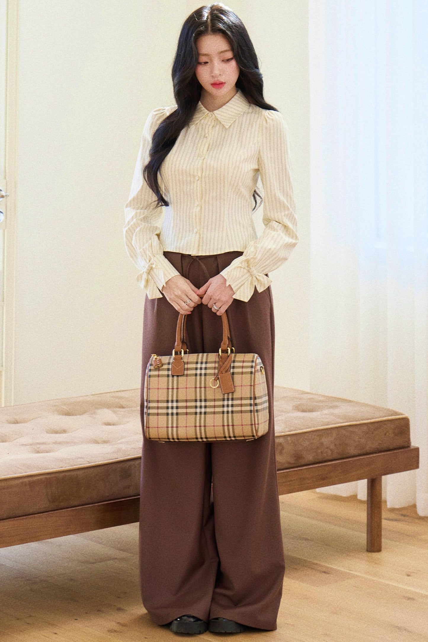 Retro Elegant Vest + Striped Shirt
