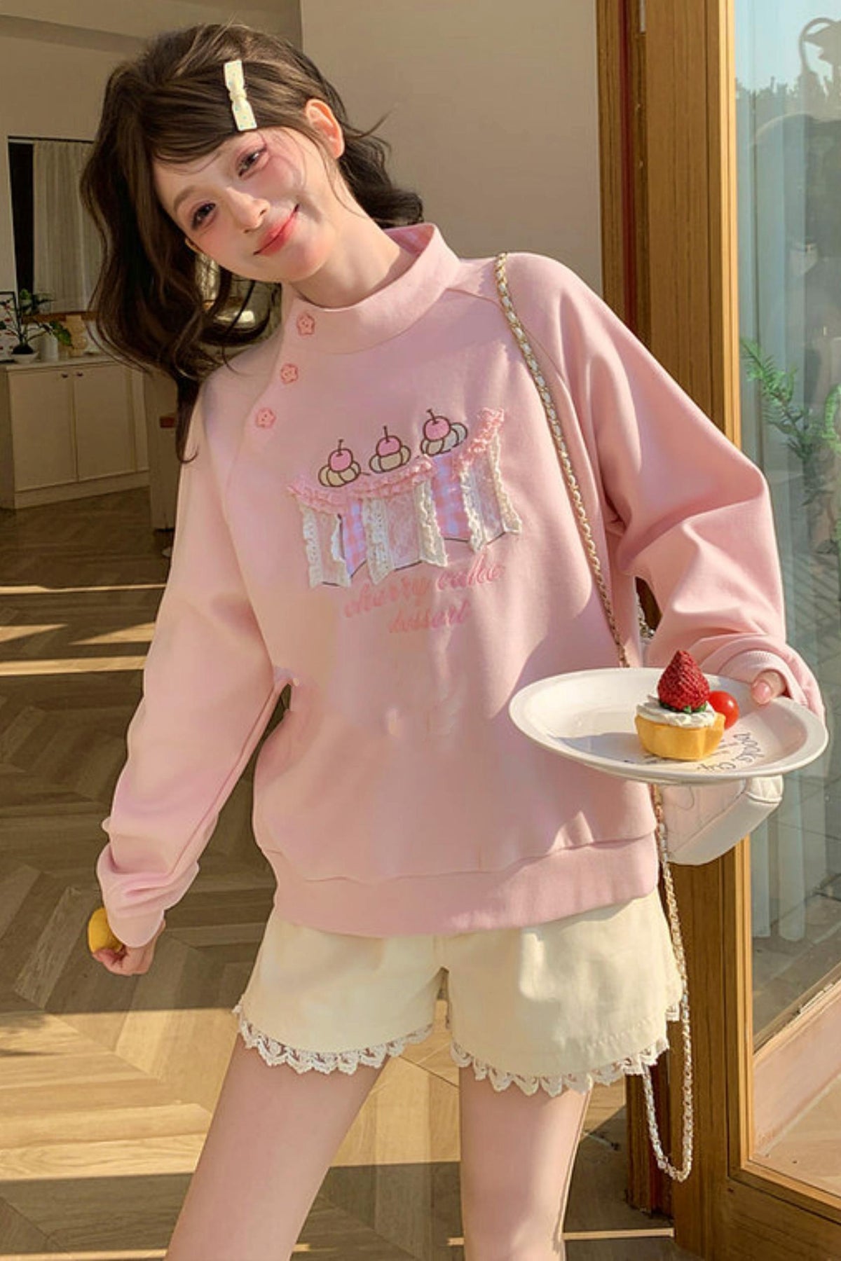 Embroidered Mori Girl Sweatshirt
