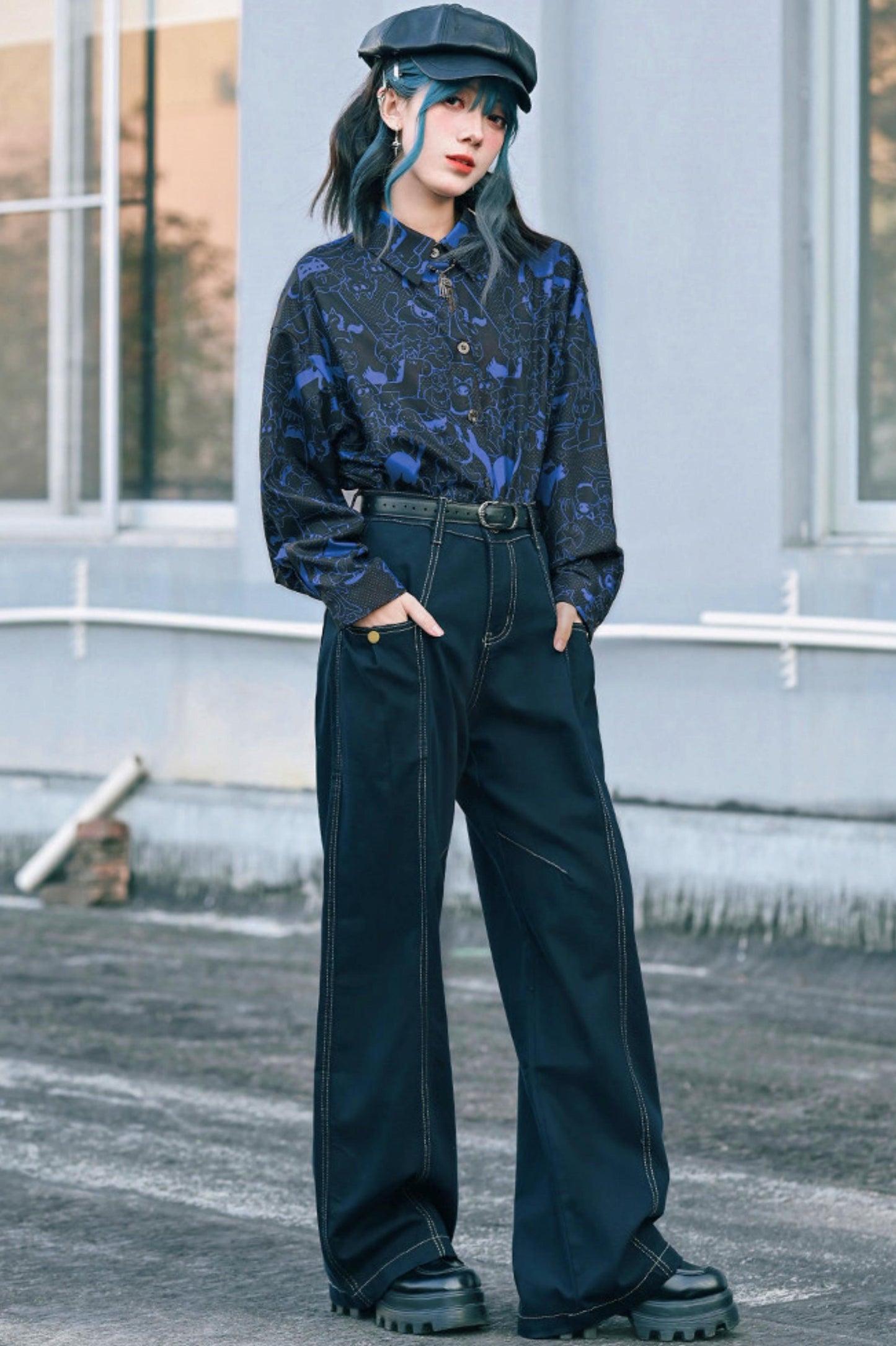 Stellar Meow Full Print Blouse