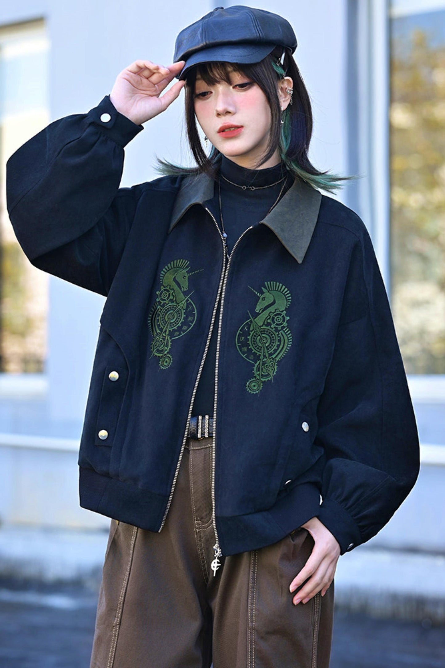 Casual Edgy Chess Retro Jacket