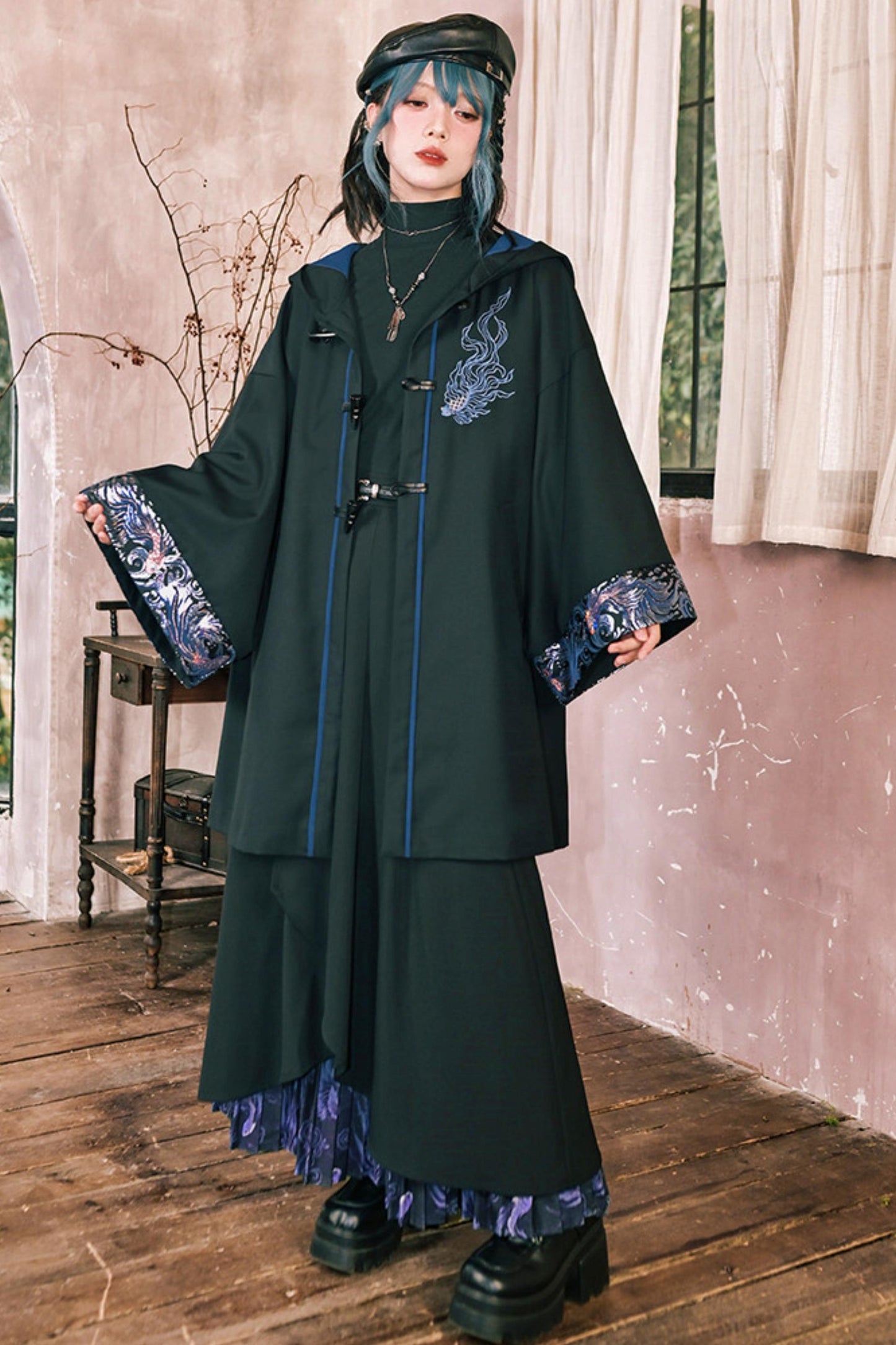 Edgy Hood Cape Coat