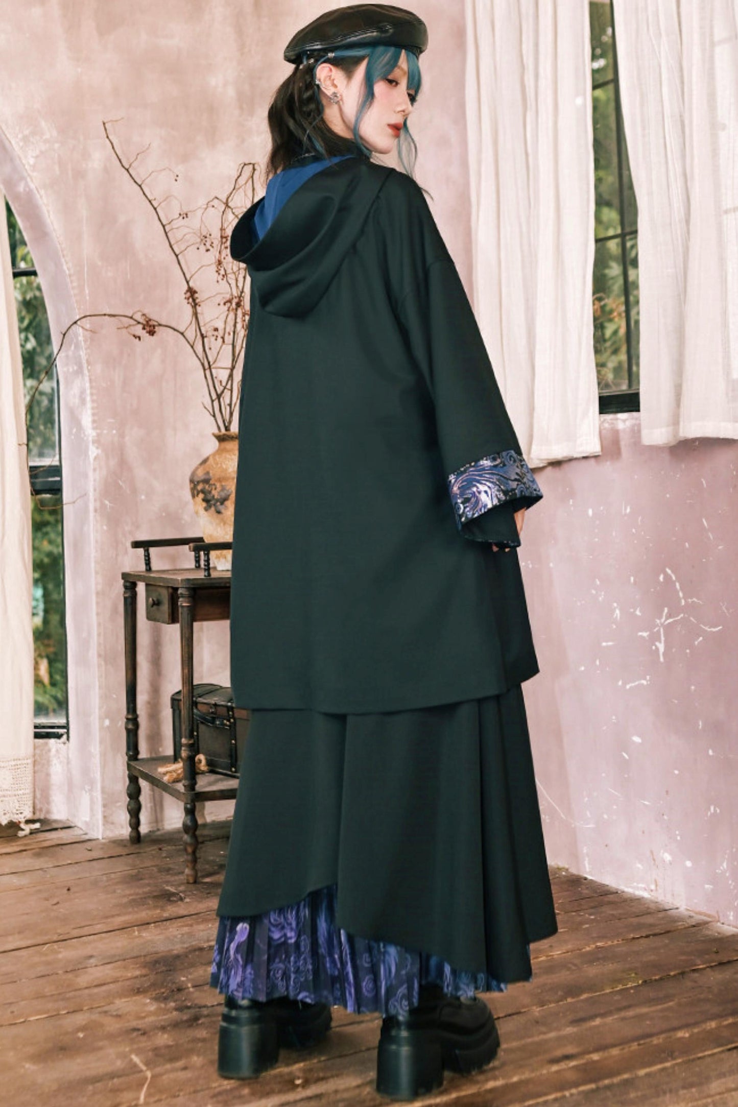 Edgy Hood Cape Coat