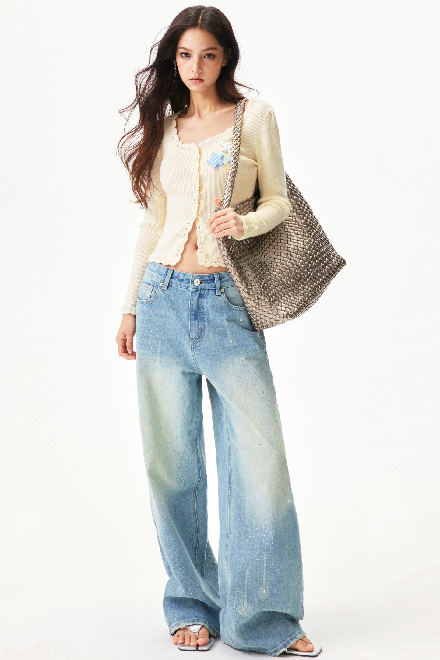 Meteor Shower Rhinestone Jeans