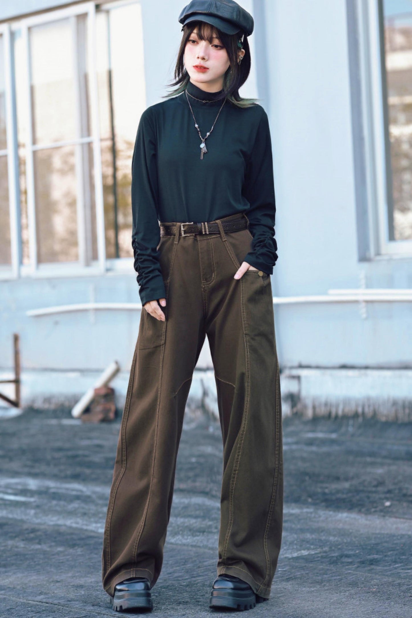 Tencel Patchwork Denim Pants