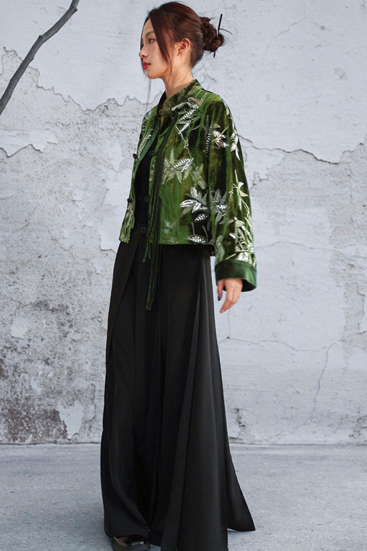 Bamboo Leaf Velvet Jacket