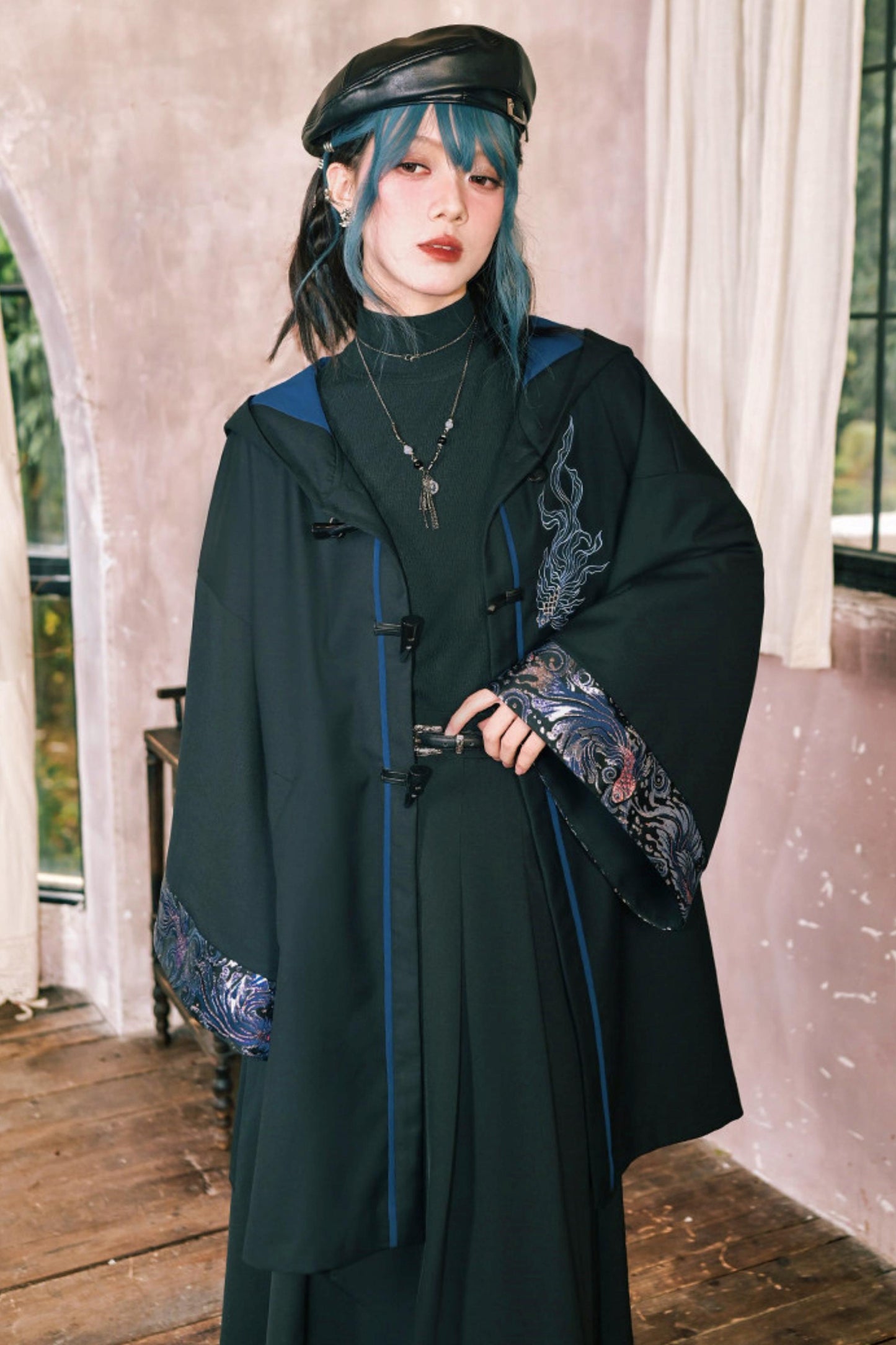 Edgy Hood Cape Coat