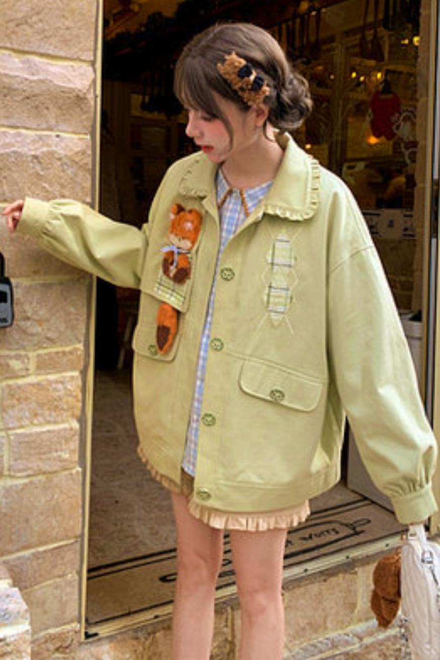 Mori Girl Fox Patchwork Jacket