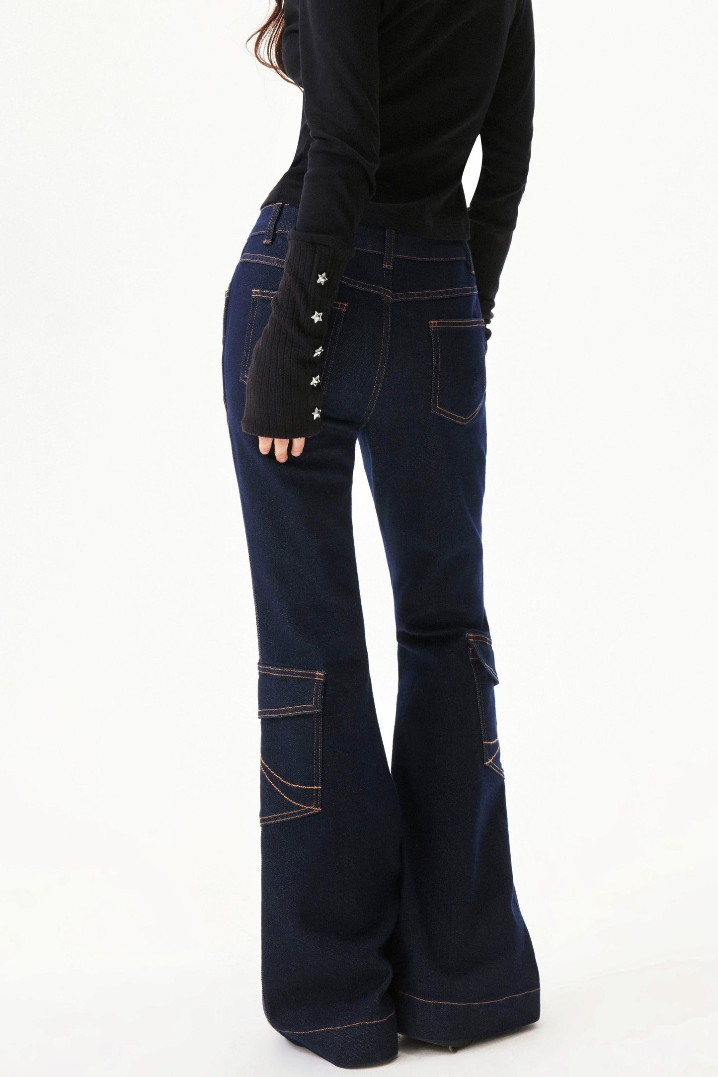 Retro Low Rise Denim Flare Pants