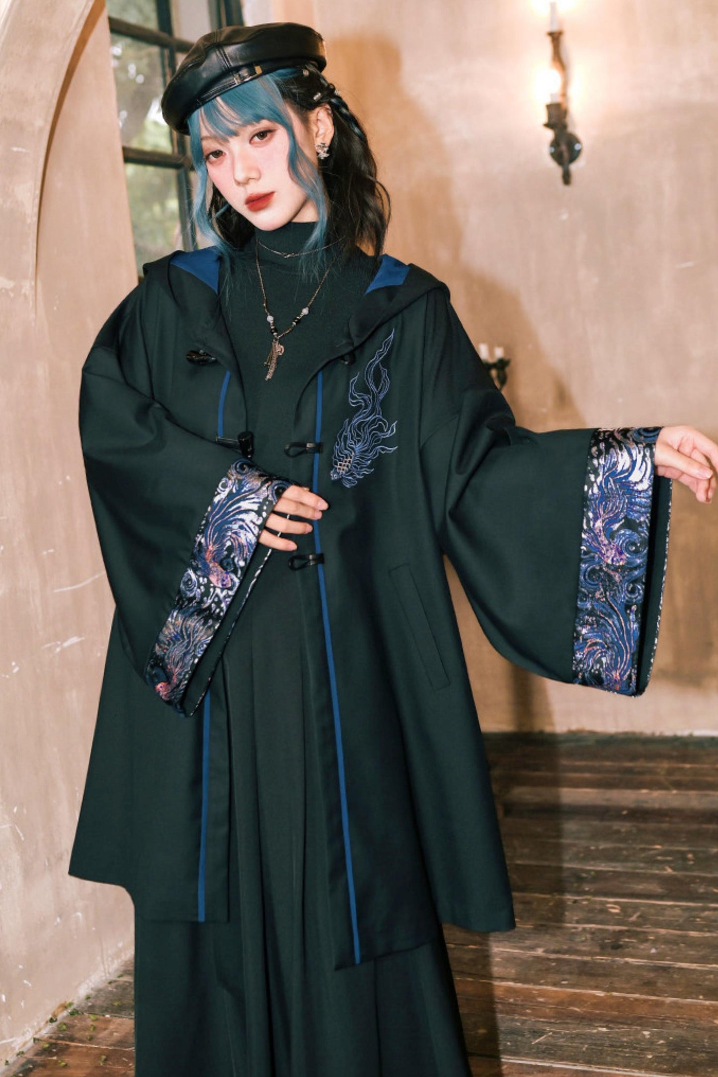 Edgy Hood Cape Coat