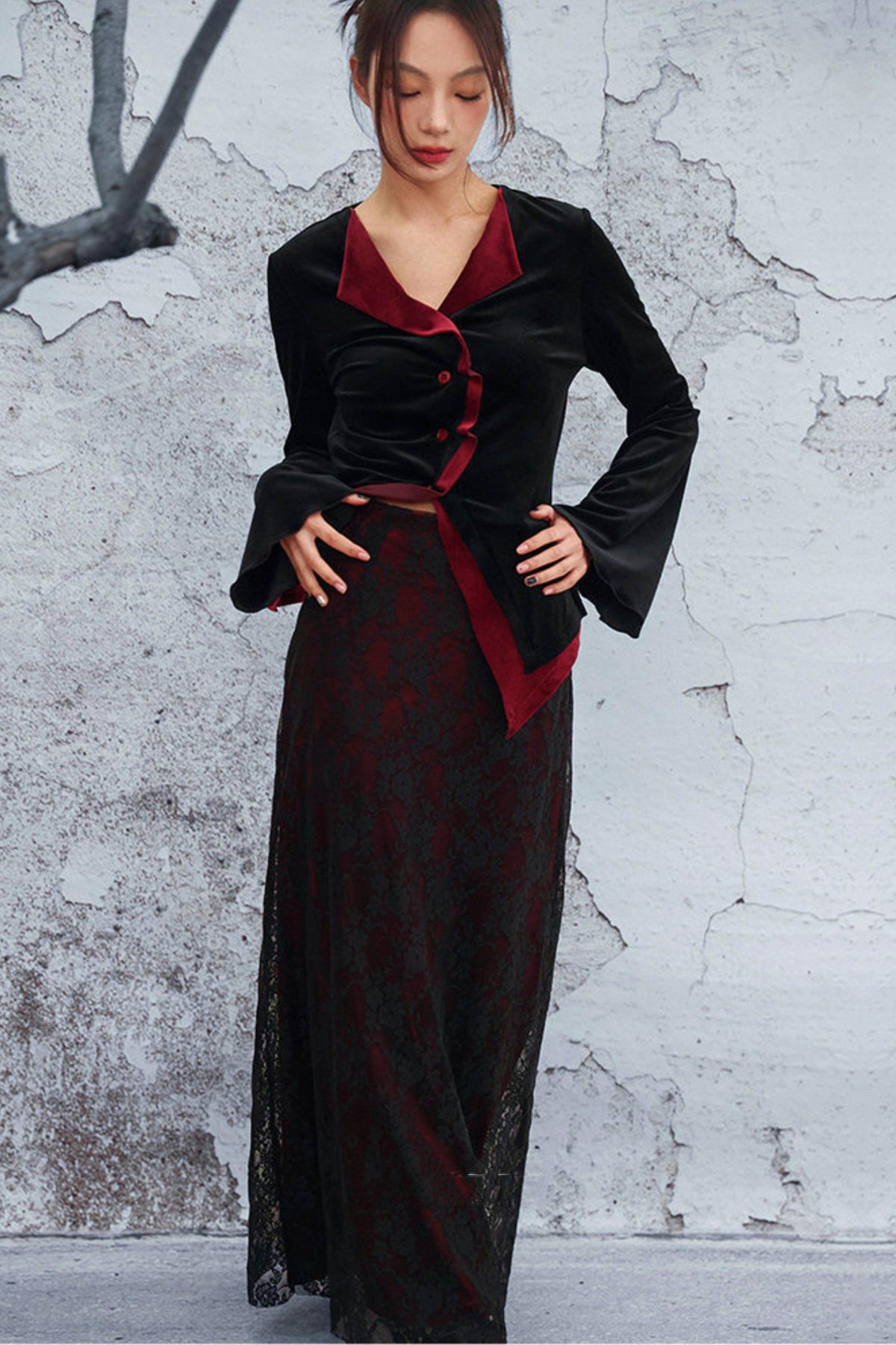 Edgy Retro Lace Skirt