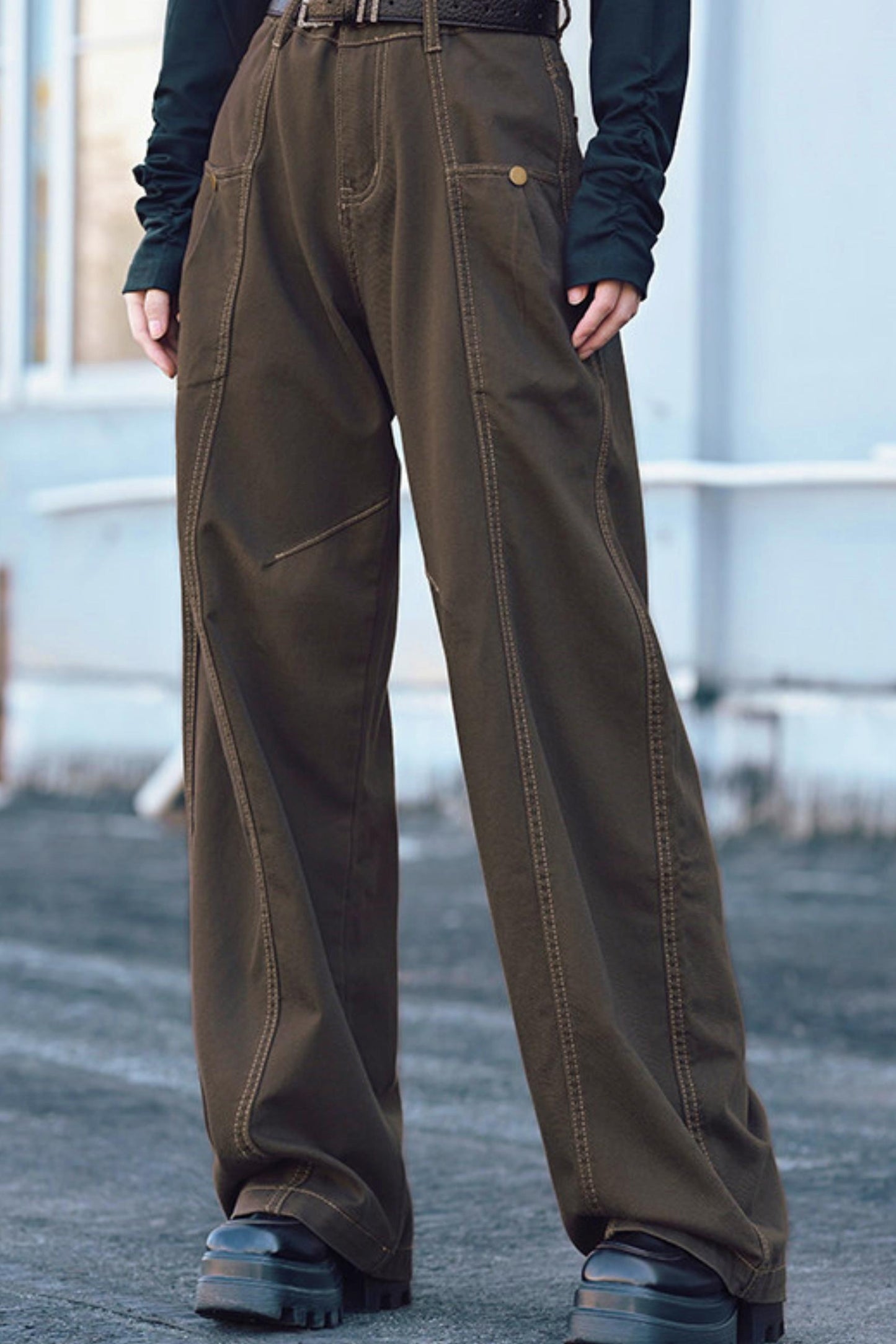 Tencel Patchwork Denim Pants