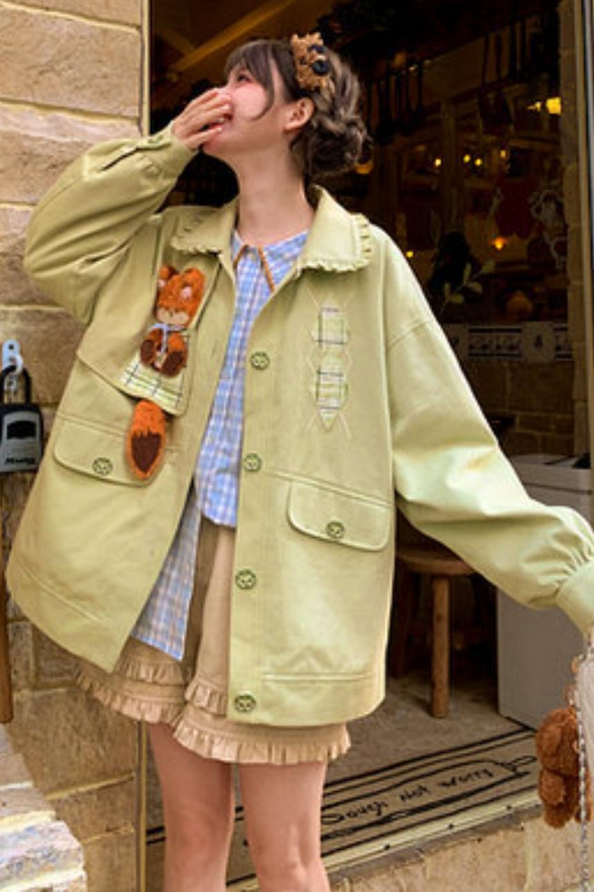 Mori Girl Fox Patchwork Jacket
