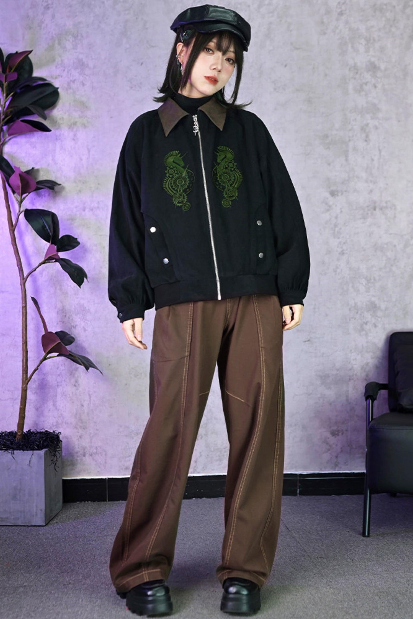 Casual Edgy Chess Retro Jacket