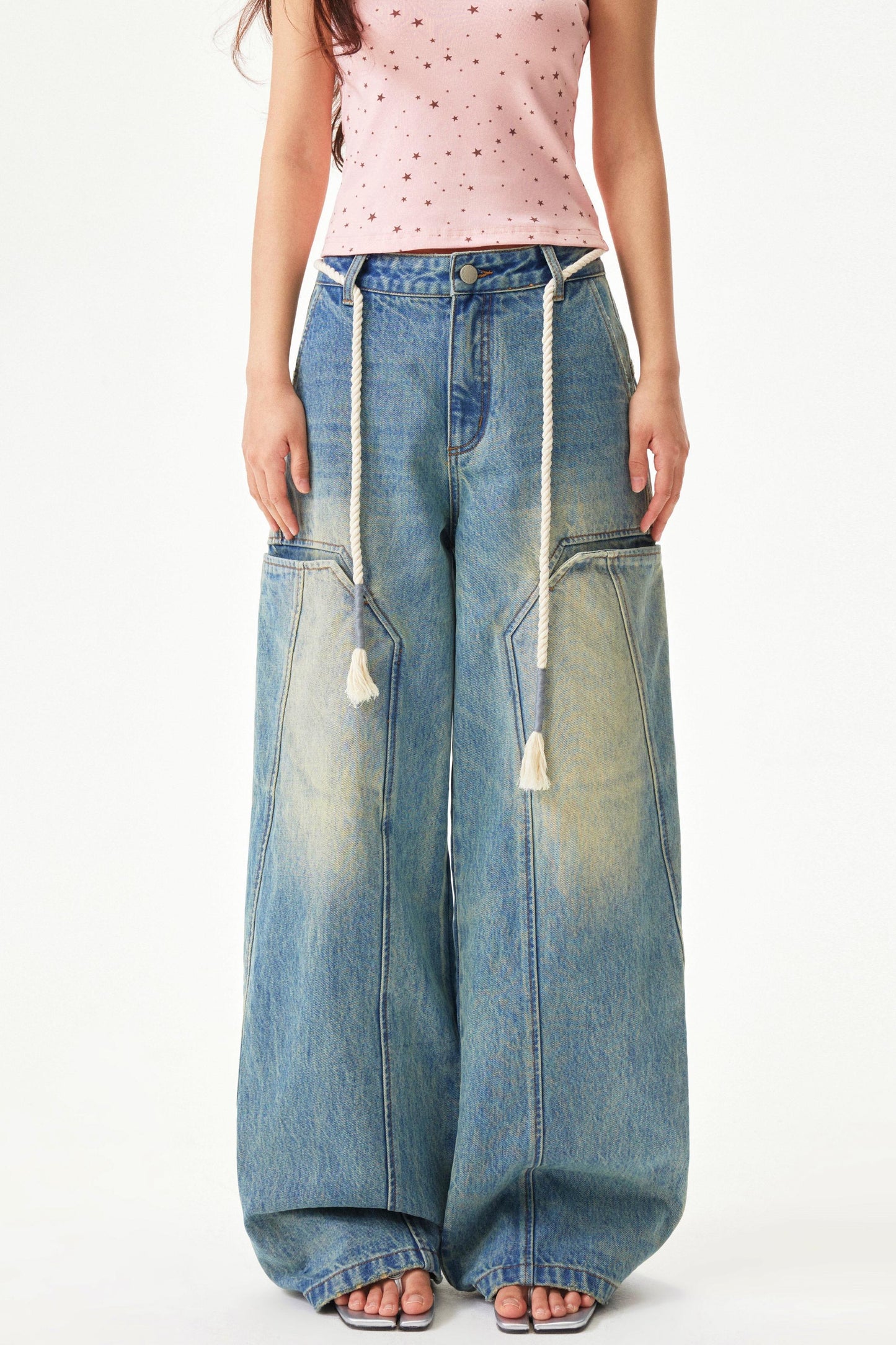 American Retro Wide Denim Pants