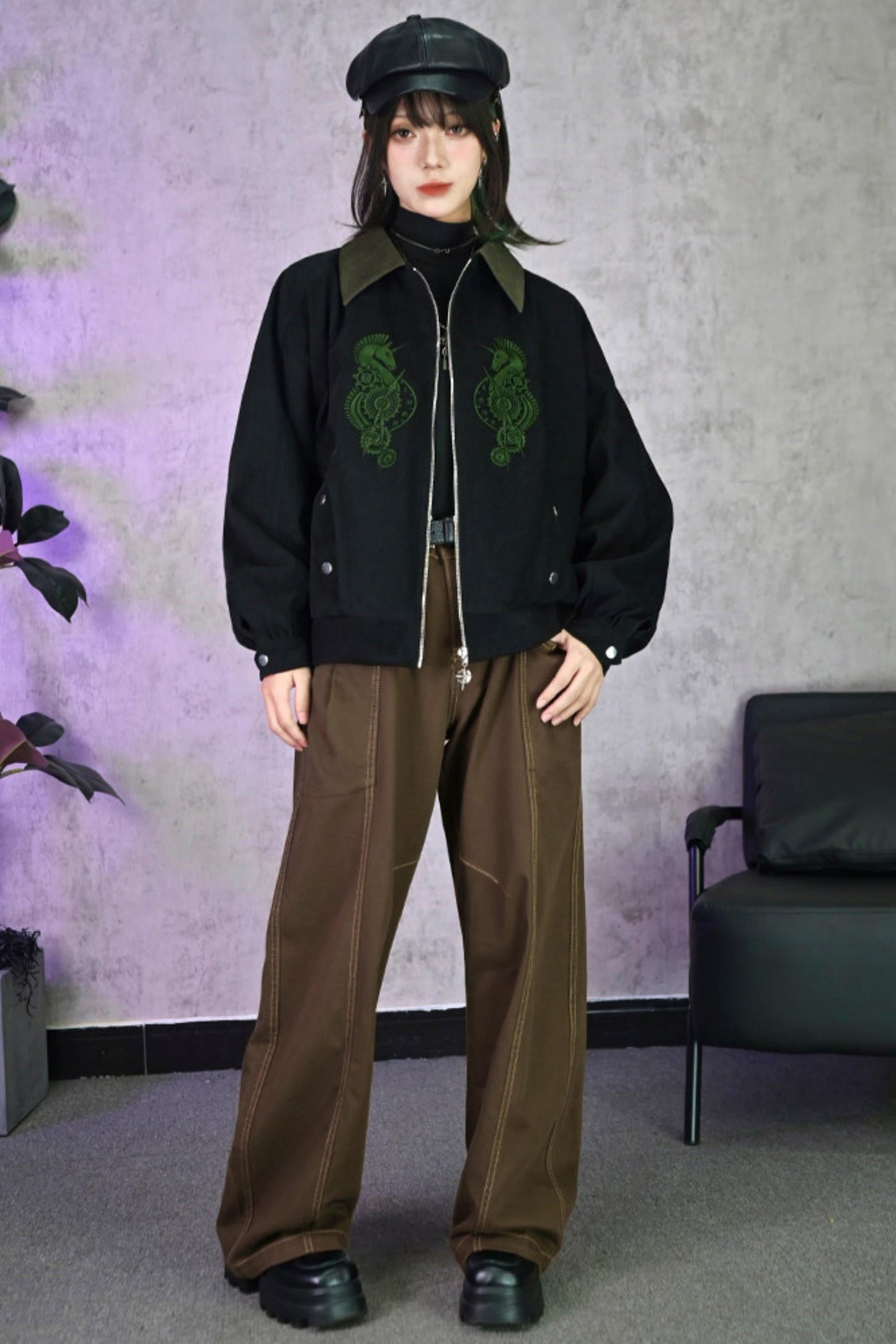 Casual Edgy Chess Retro Jacket