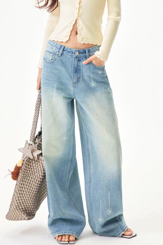 Meteor Shower Rhinestone Jeans