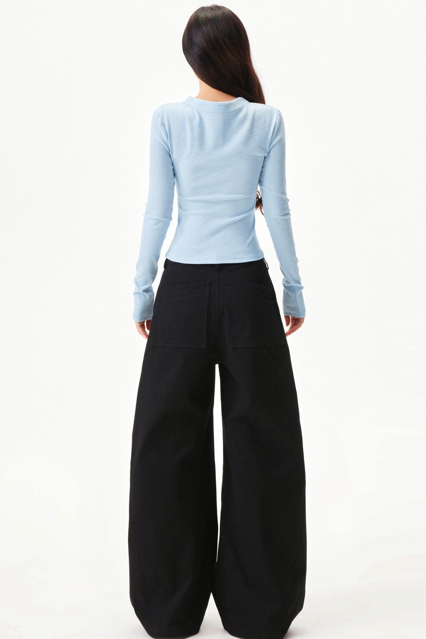 Star knit deconstructed twill pants