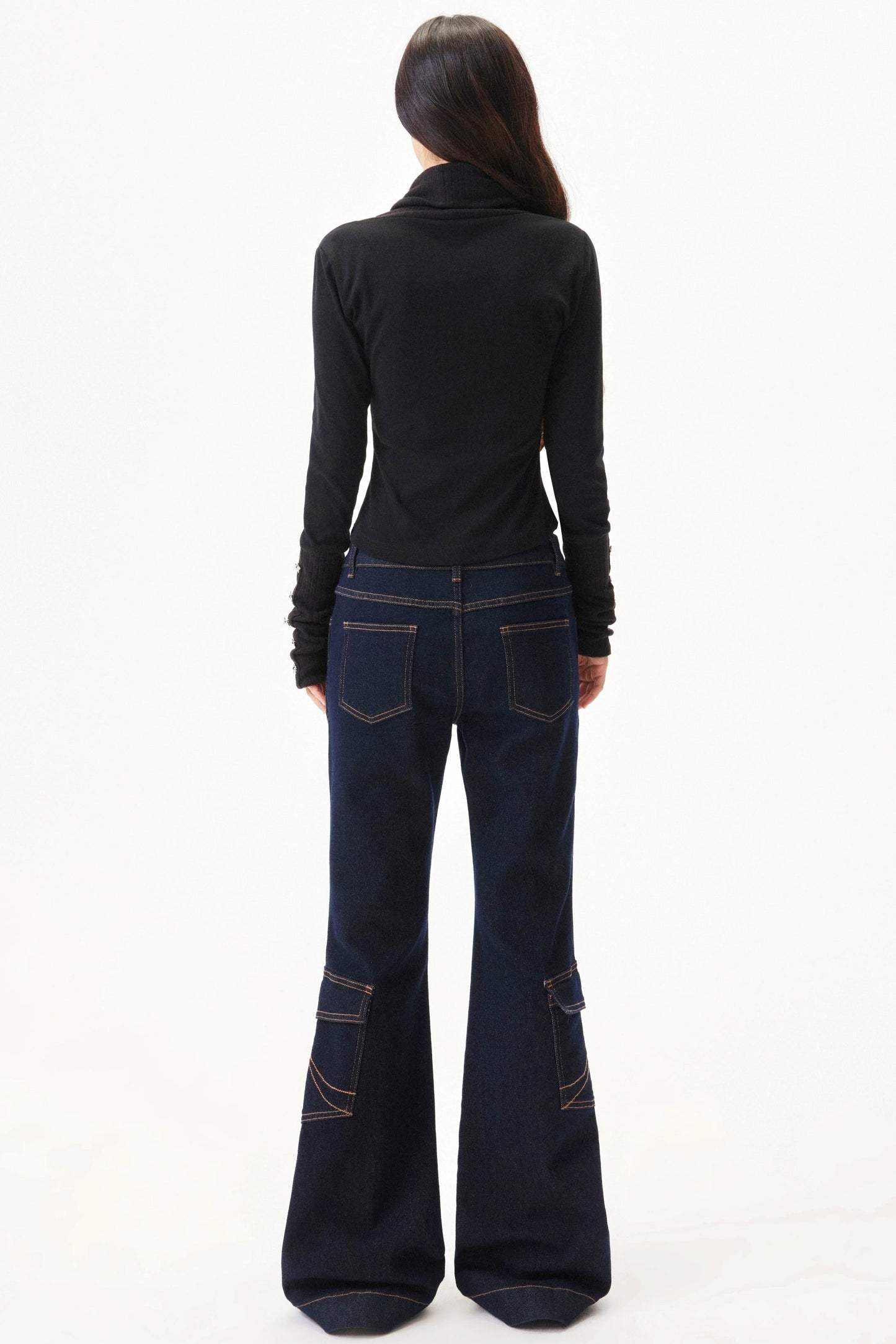 Retro Low Rise Denim Flare Pants