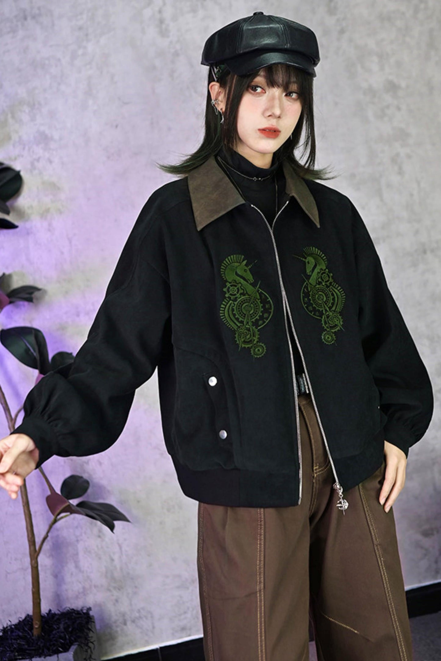 Casual Edgy Chess Retro Jacket