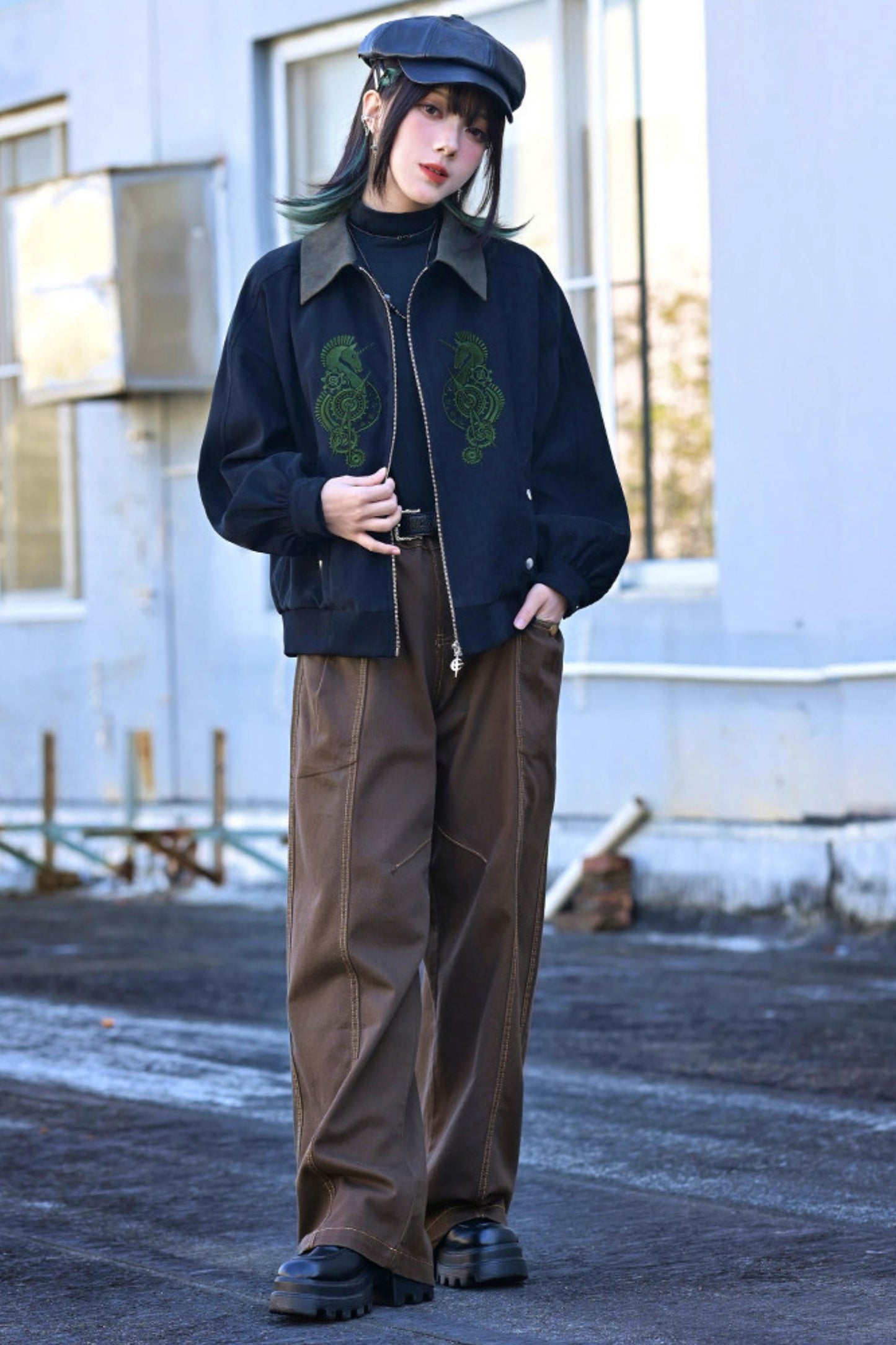 Double Structure Turtleneck Top