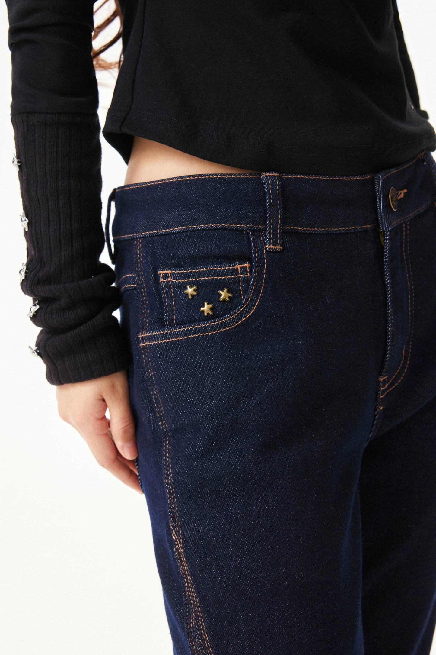 Retro Low Rise Denim Flare Pants