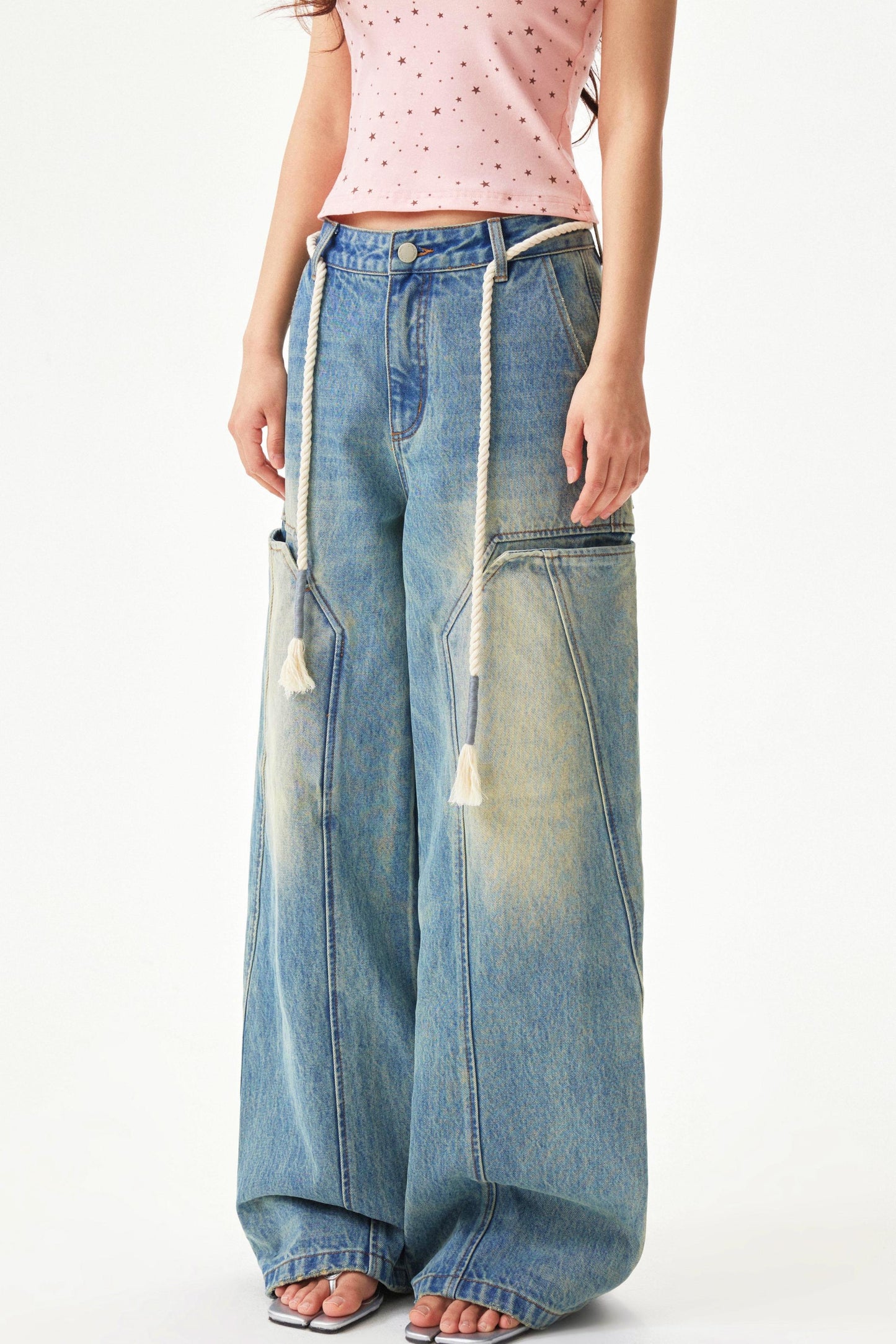 American Retro Wide Denim Pants