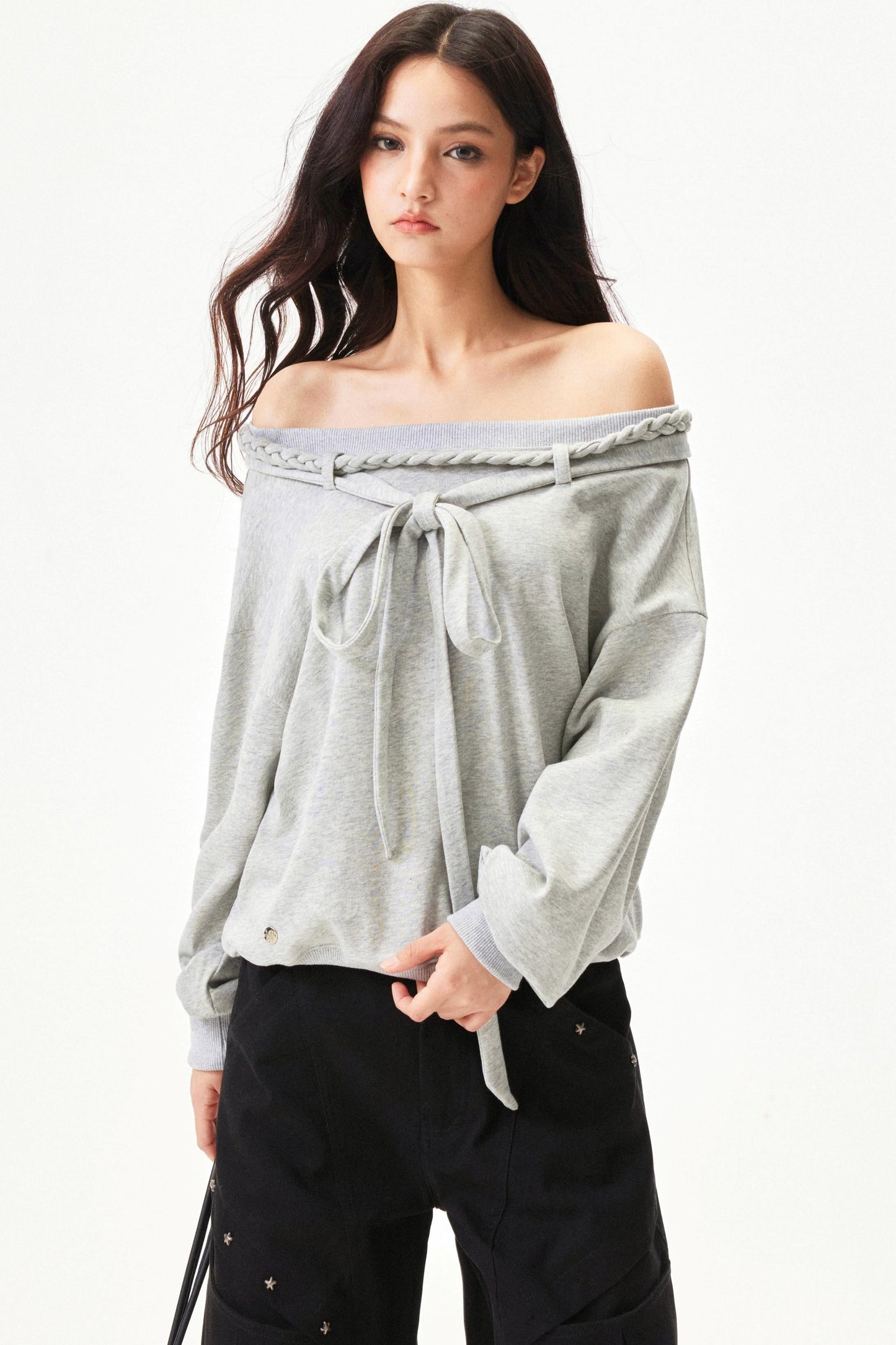 Retro Hand Knit One Shoulder Top