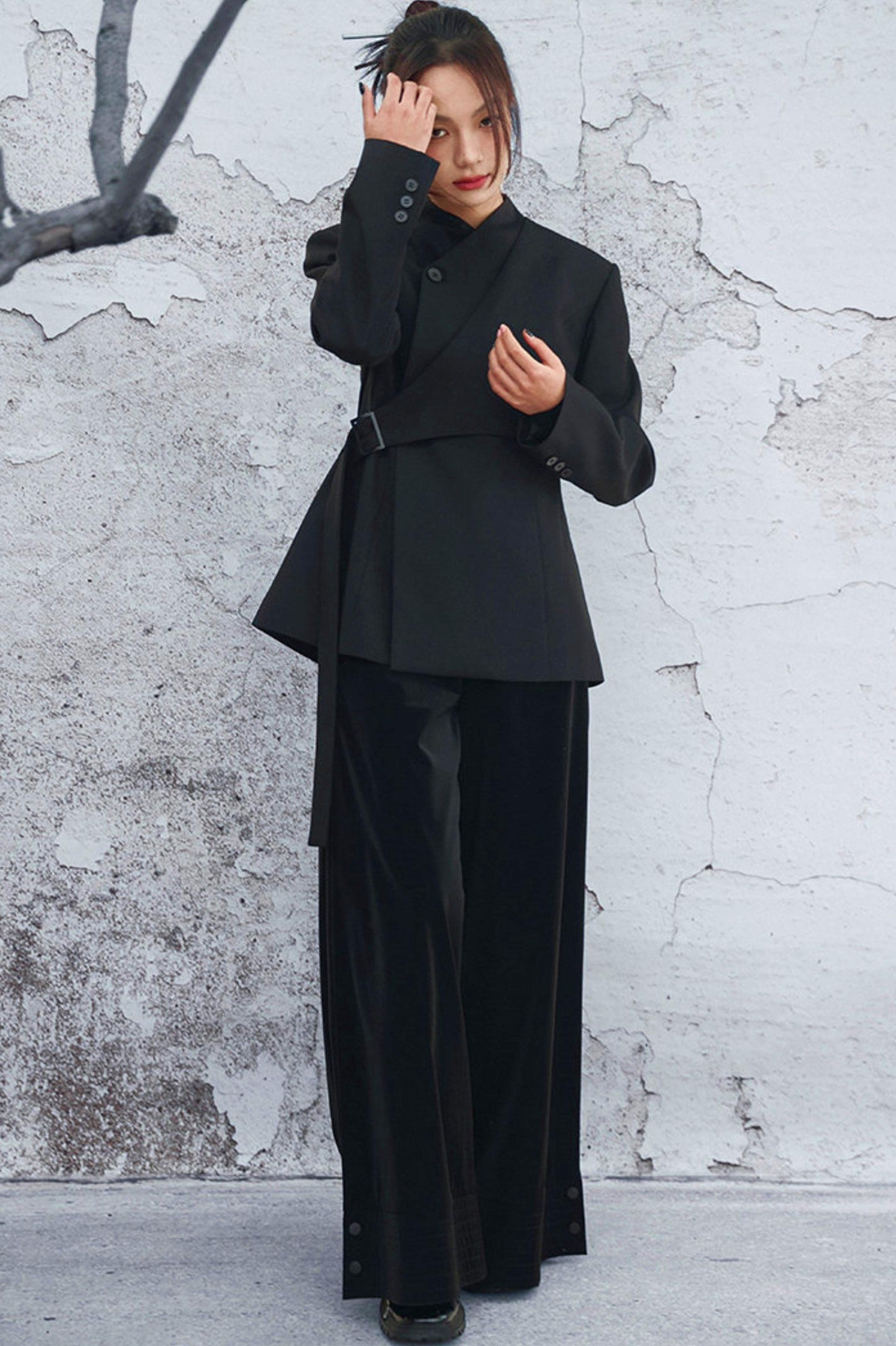 High Waist PU Coated Pants