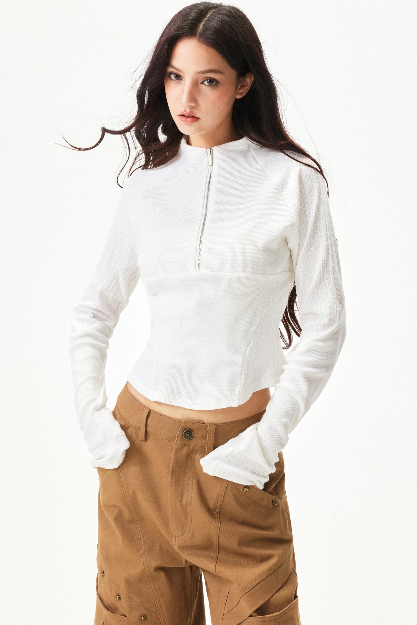 Spicy Waffle Patchwork Top