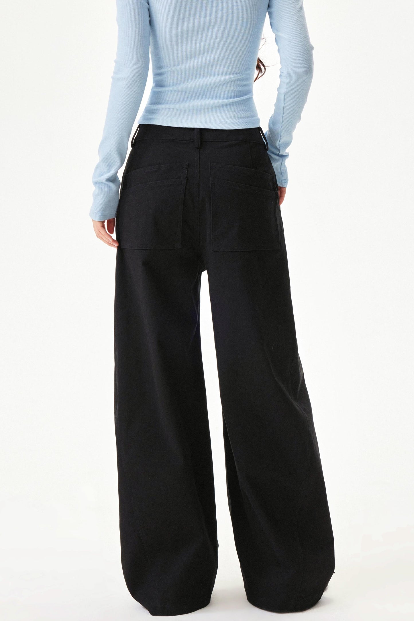 Star knit deconstructed twill pants