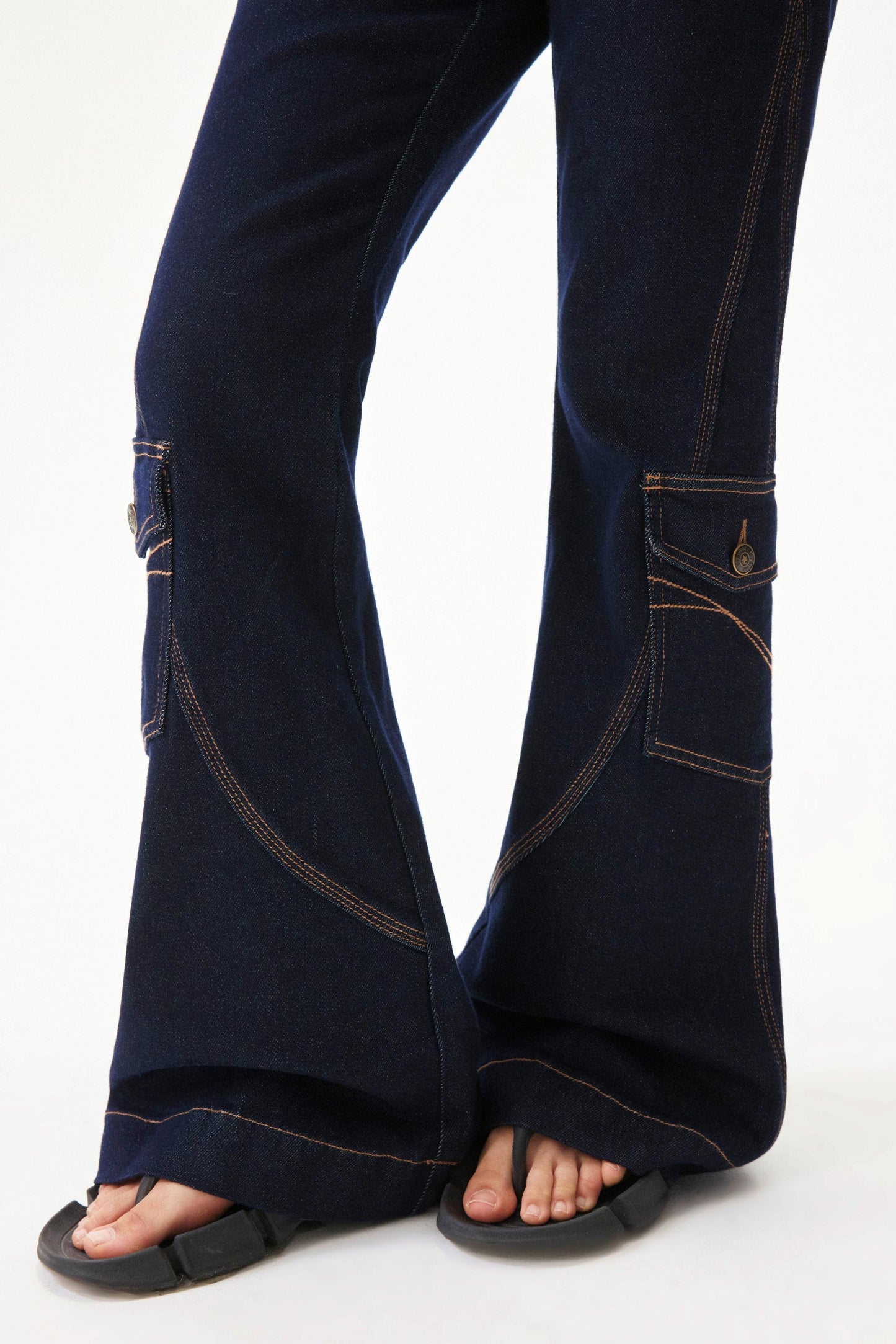 Retro Low Rise Denim Flare Pants