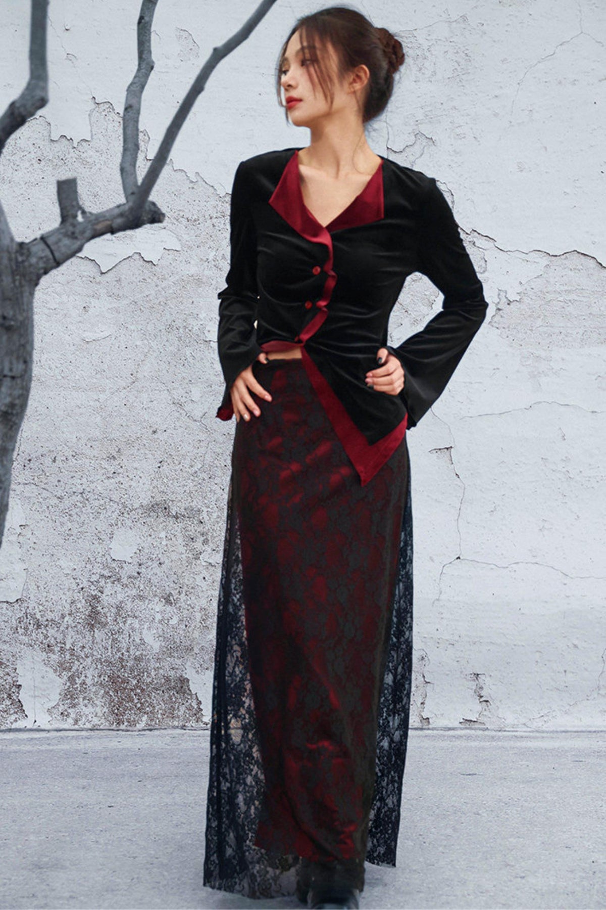 Edgy Retro Lace Skirt